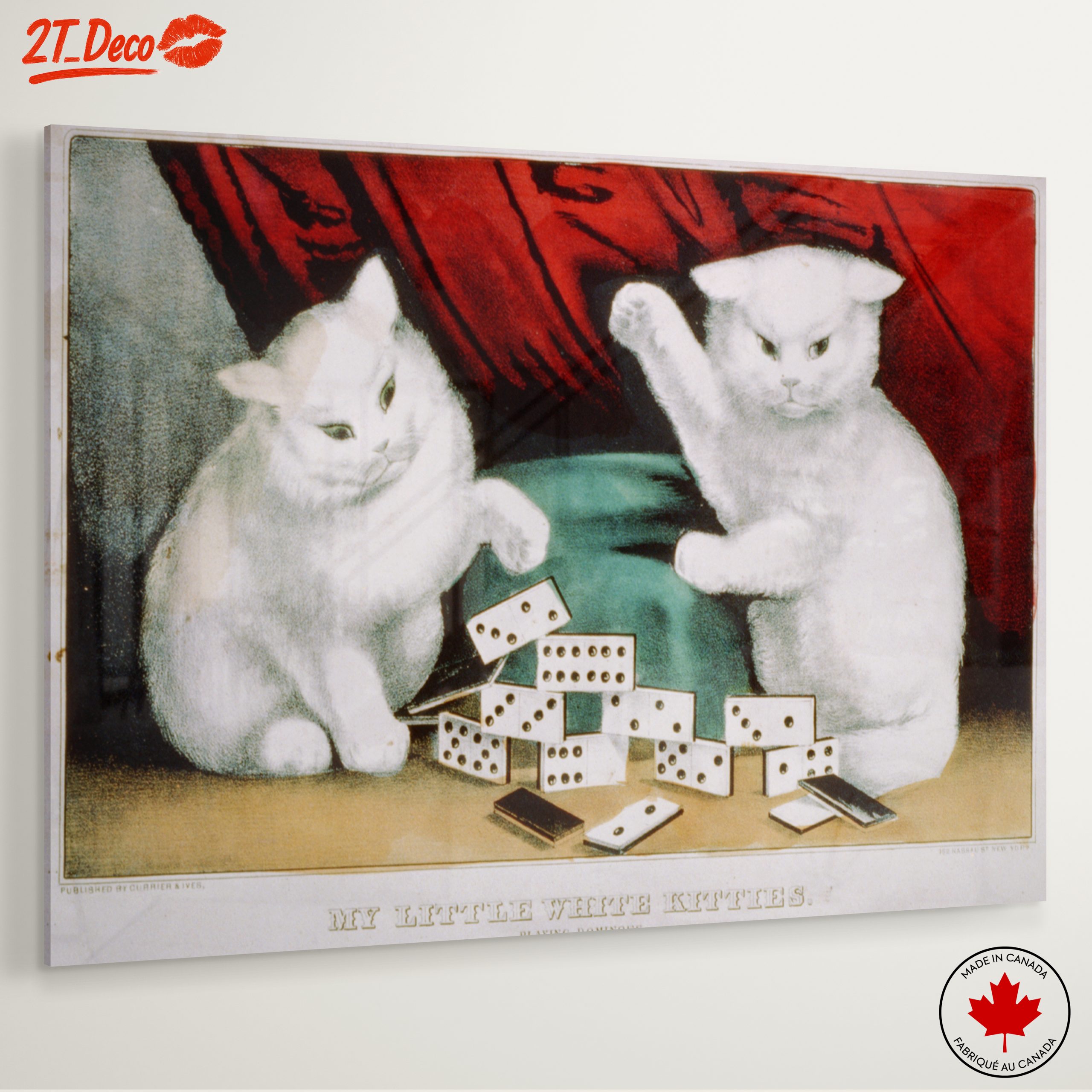 Charming White Kittens Playing with Dominoes - Image 6