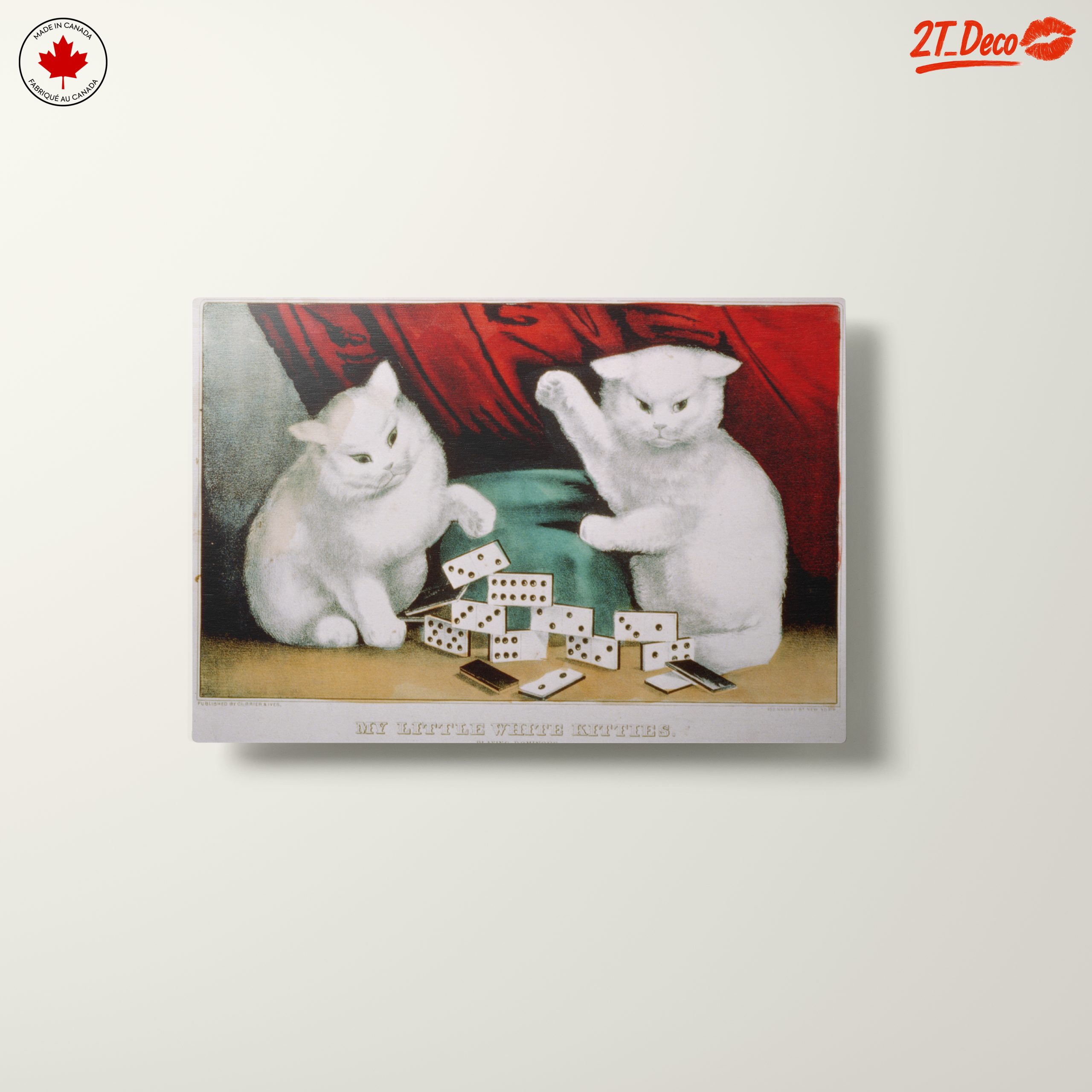 Charming White Kittens Playing with Dominoes - Image 10