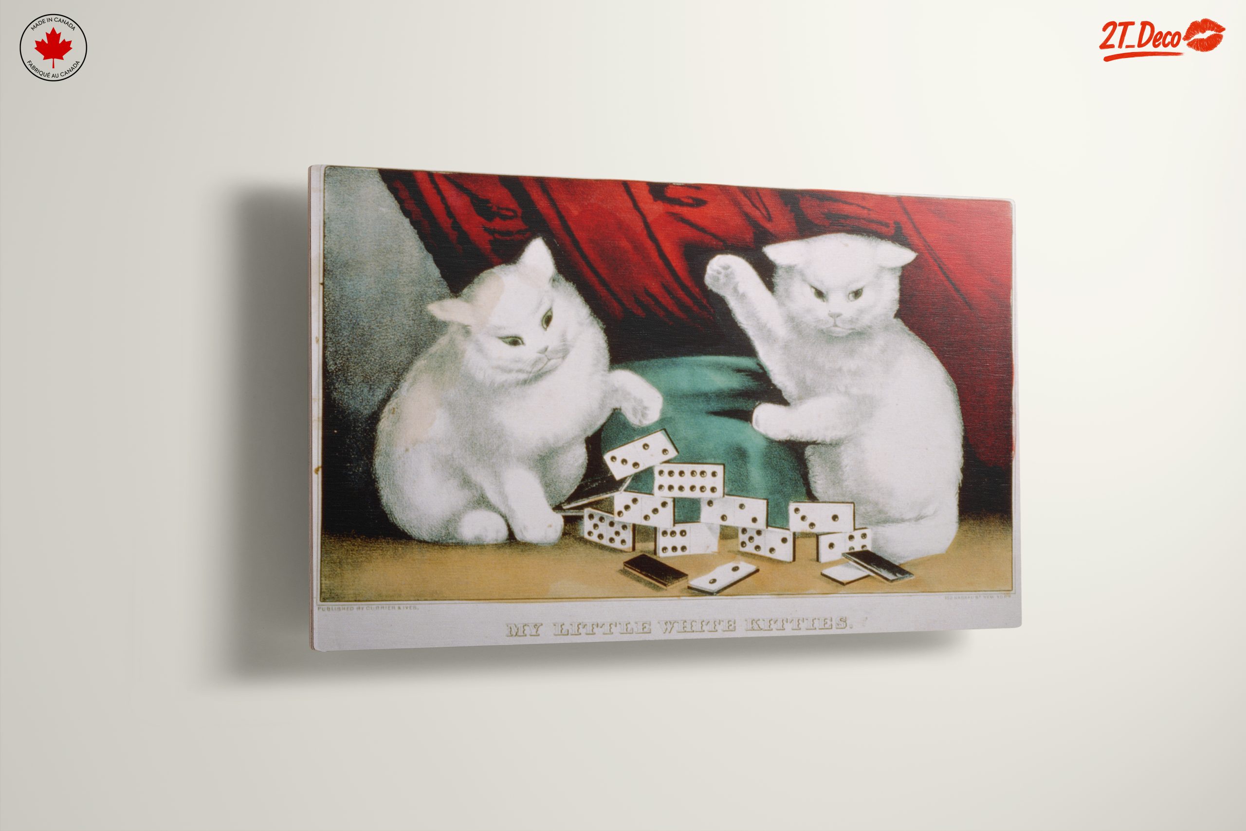 Charming White Kittens Playing with Dominoes - Image 13