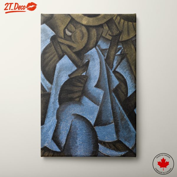 Dynamic Abstract Composition in Blue and Black