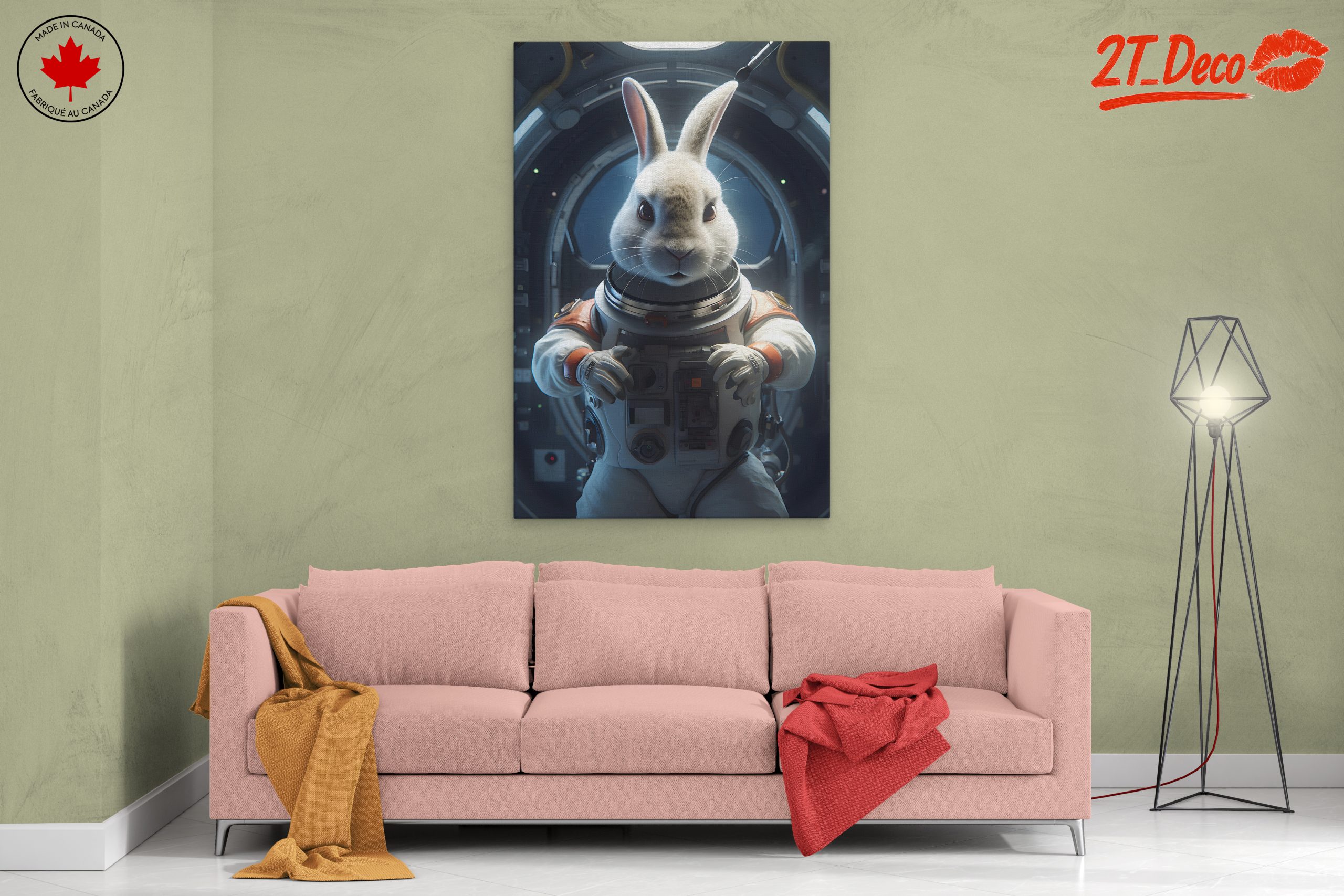 Astronaut Rabbit in Whimsical Space Art - Image 2