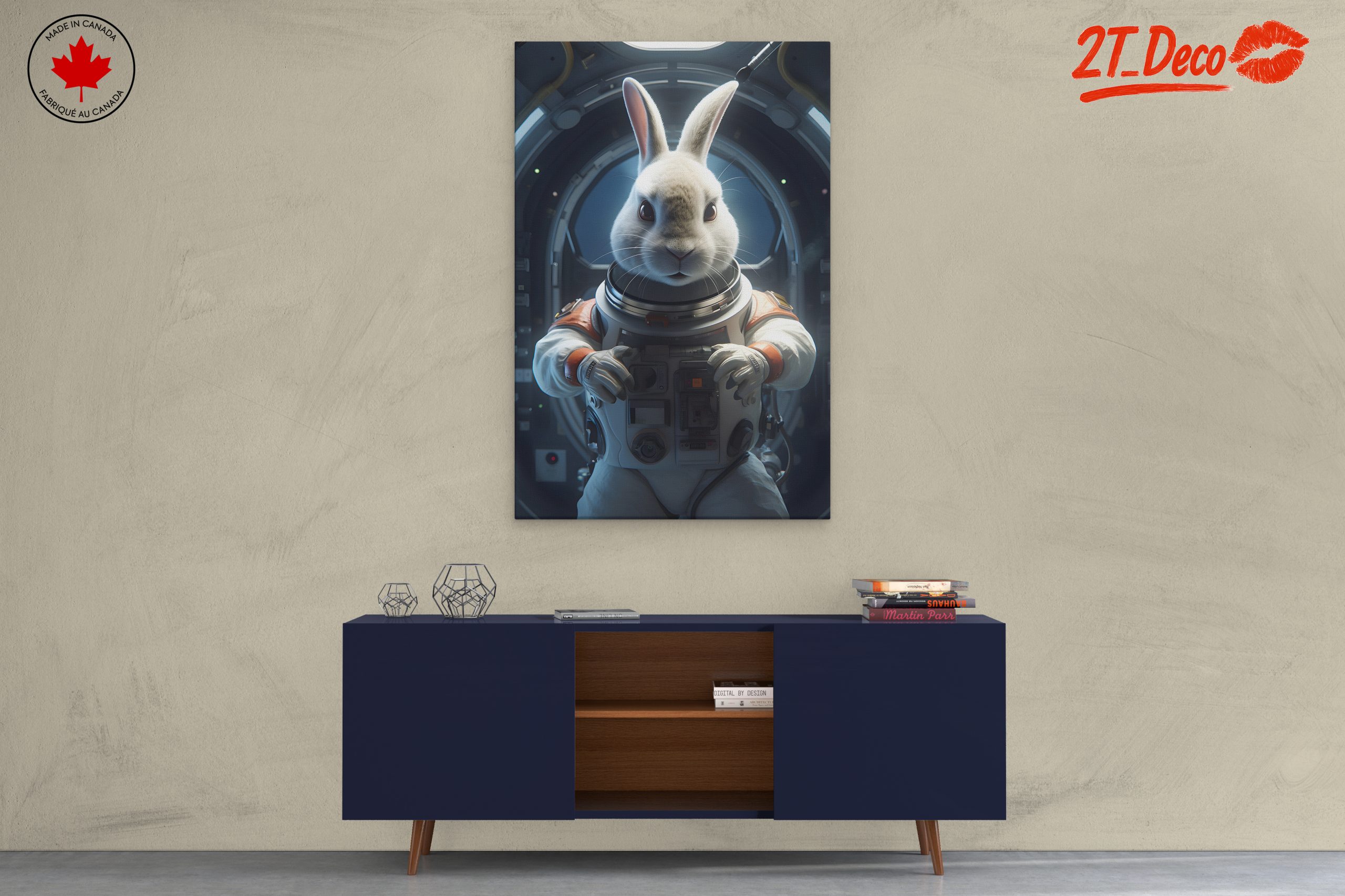 Astronaut Rabbit in Whimsical Space Art - Image 3