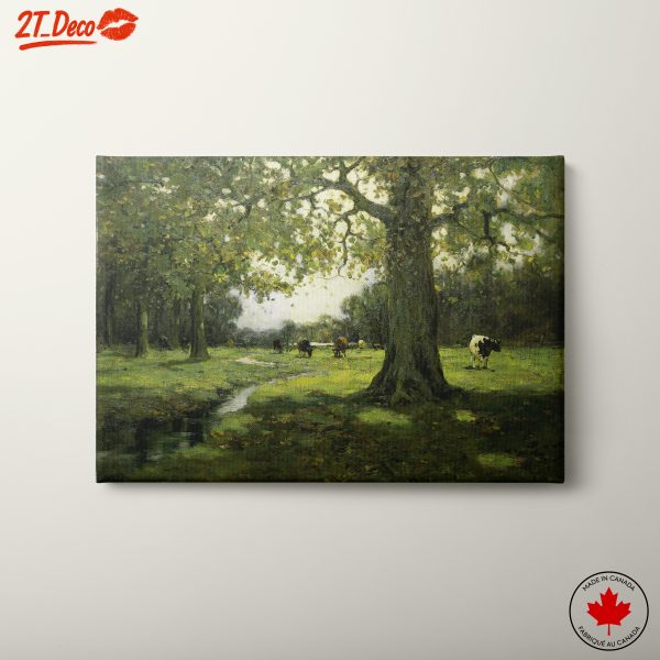 Serene Nature Landscape with Grazing Cows