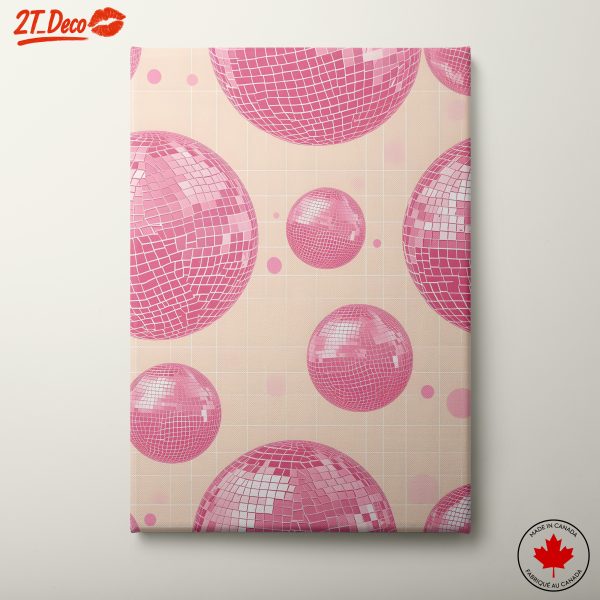 Vibrant Disco Balls on Pastel Background