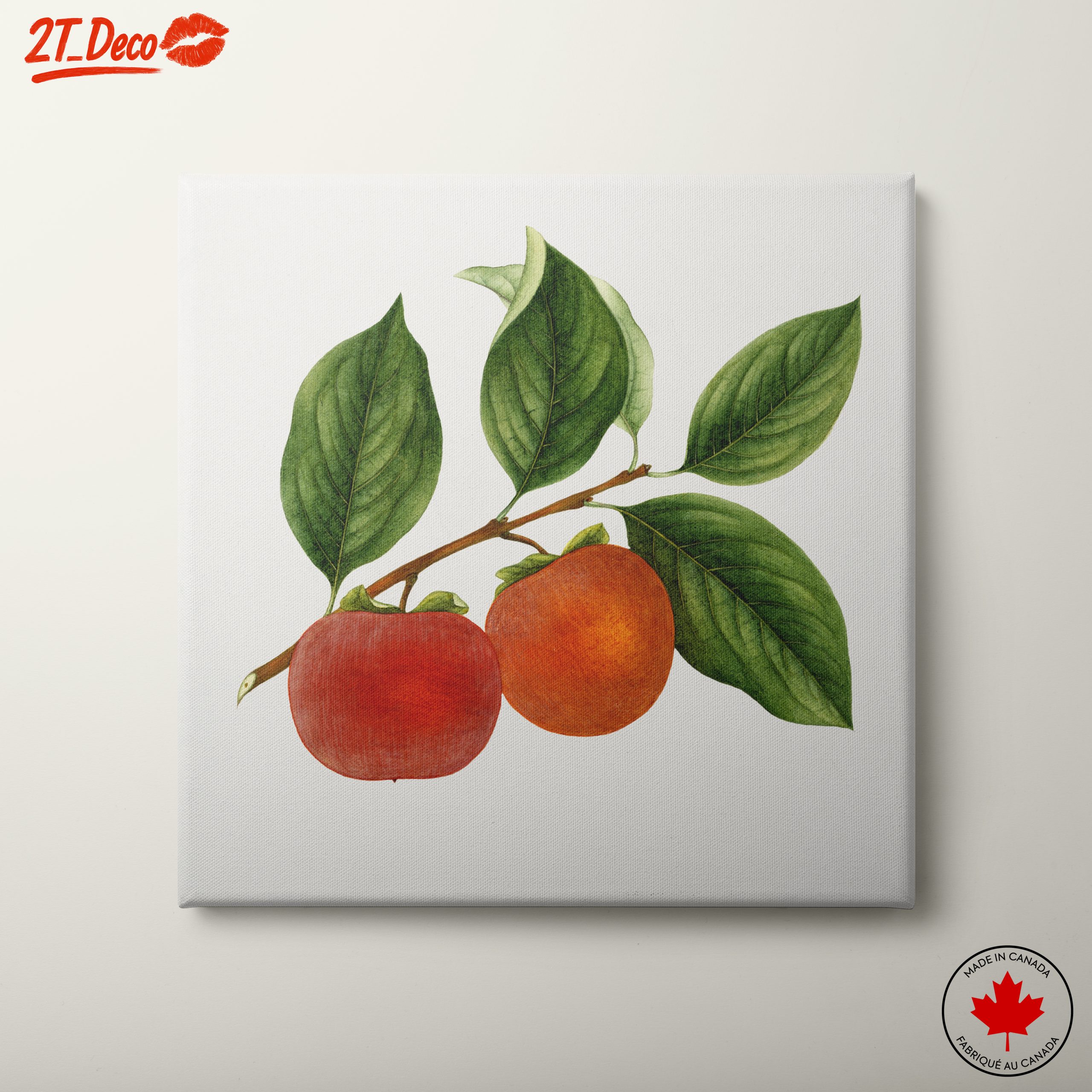 Ripe Fruits Branch with Leaves Art