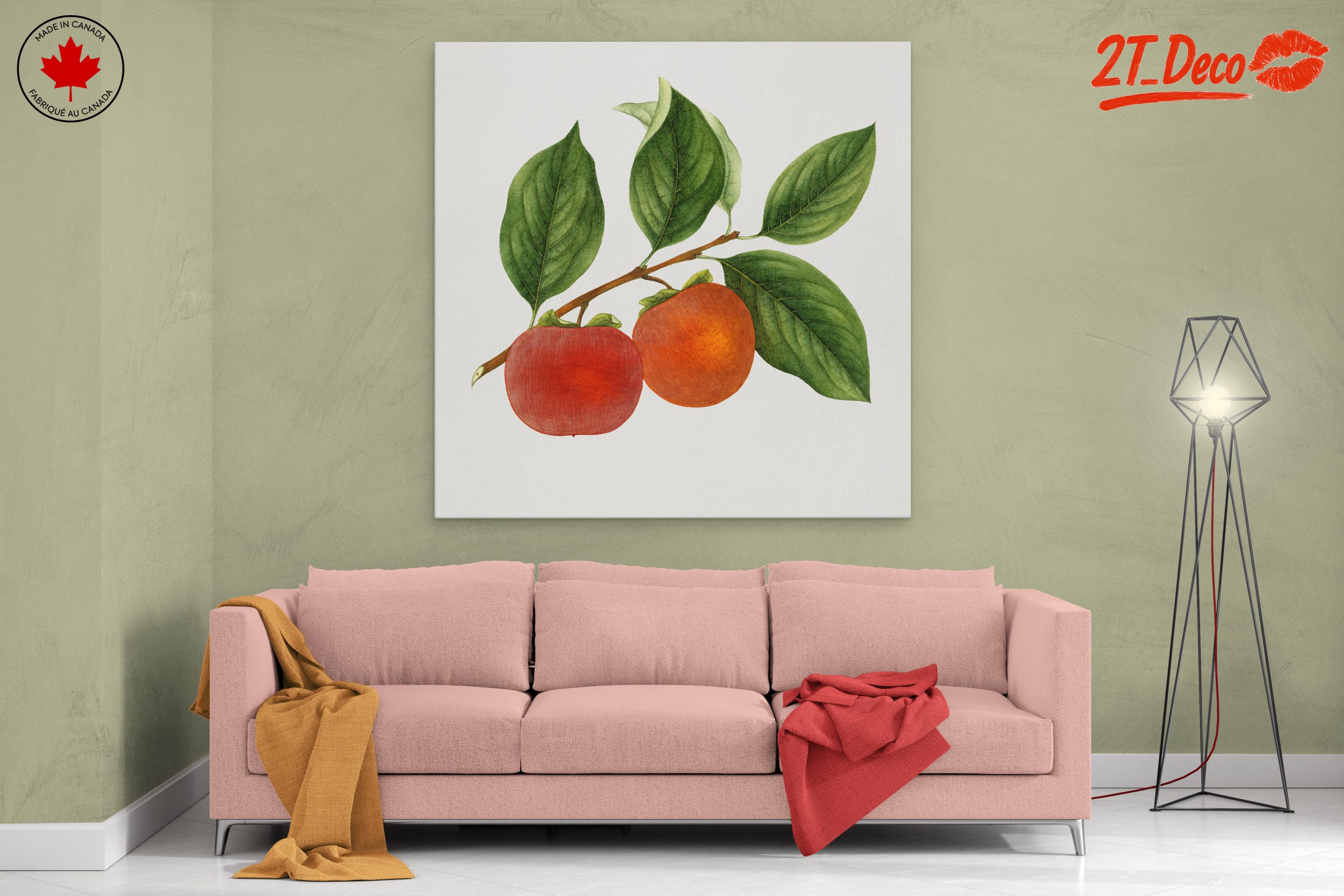 Ripe Fruits Branch with Leaves Art - Image 2