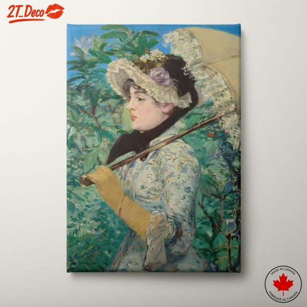 Elegant Woman with Parasol in Nature