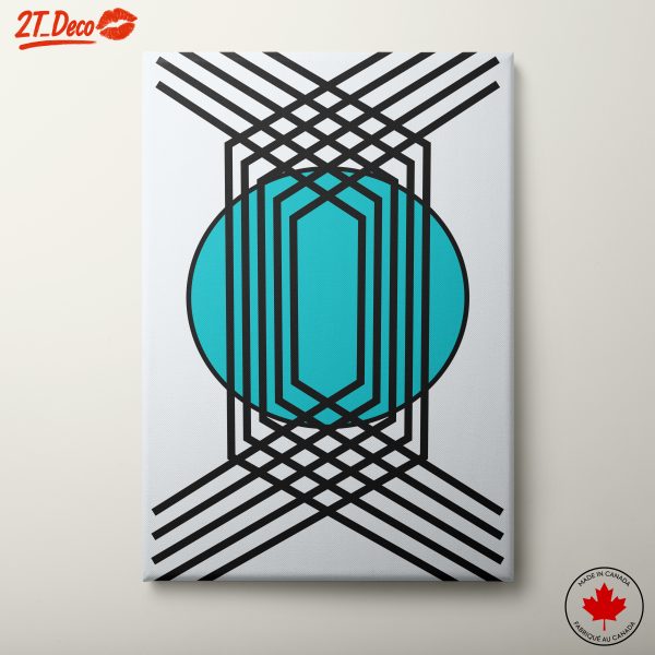 Bold Geometric Abstract Art with Turquoise
