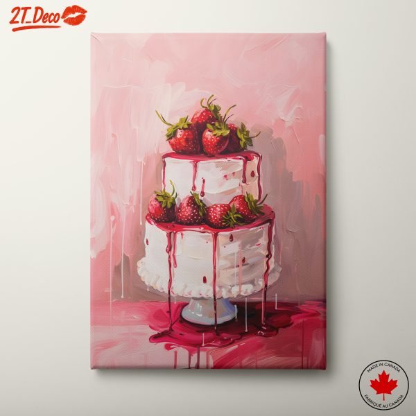 Strawberry Topped Cake Abstract Art