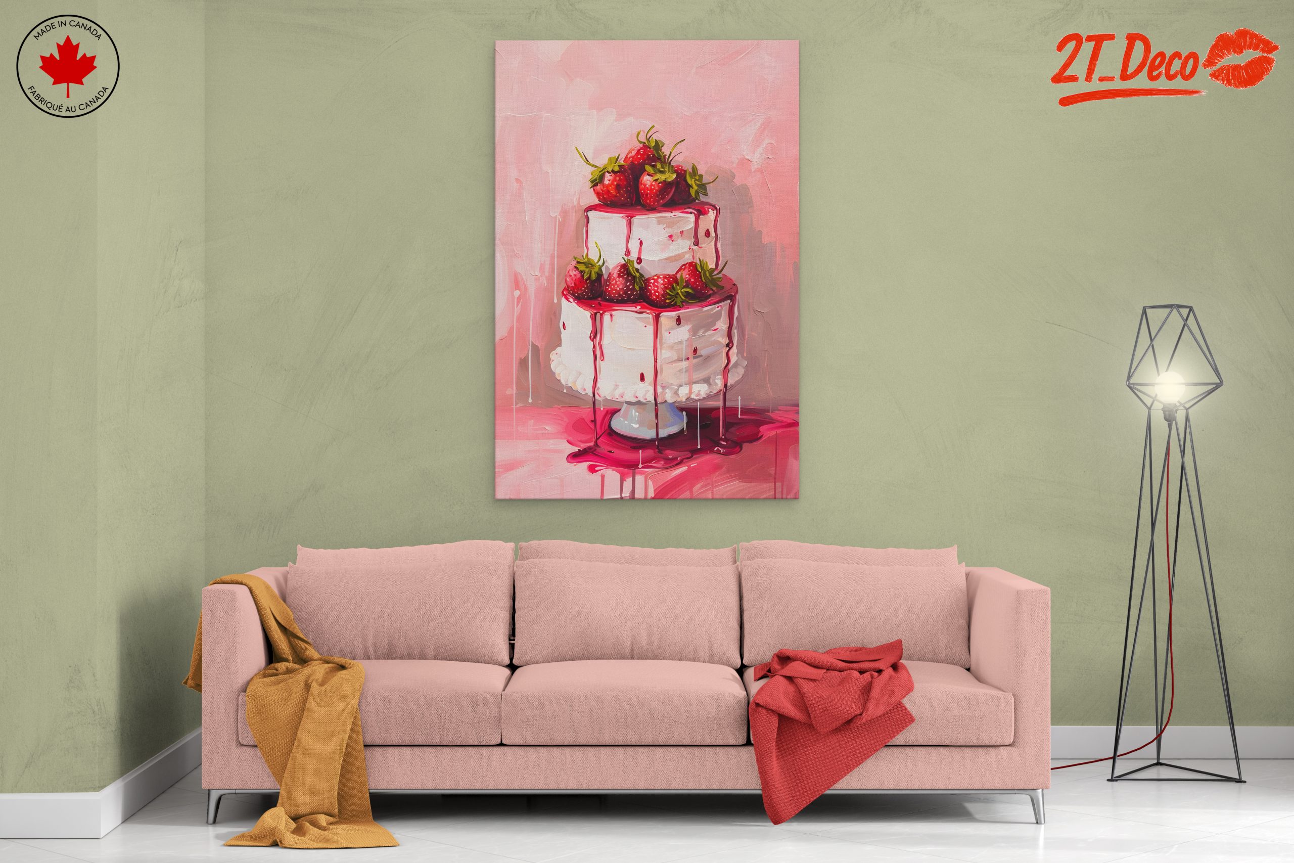 Strawberry Topped Cake Abstract Art - Image 2