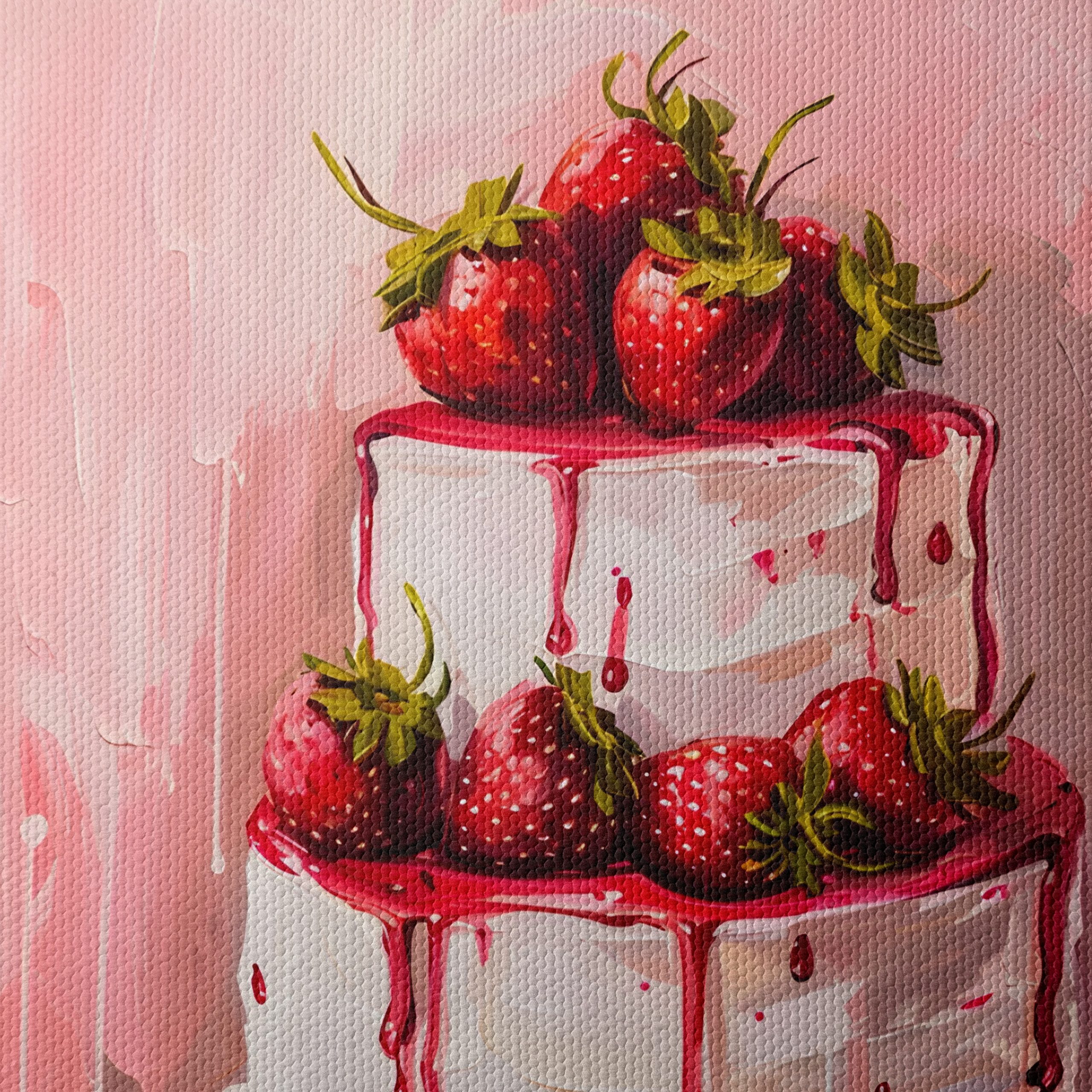 Strawberry Topped Cake Abstract Art - Image 4