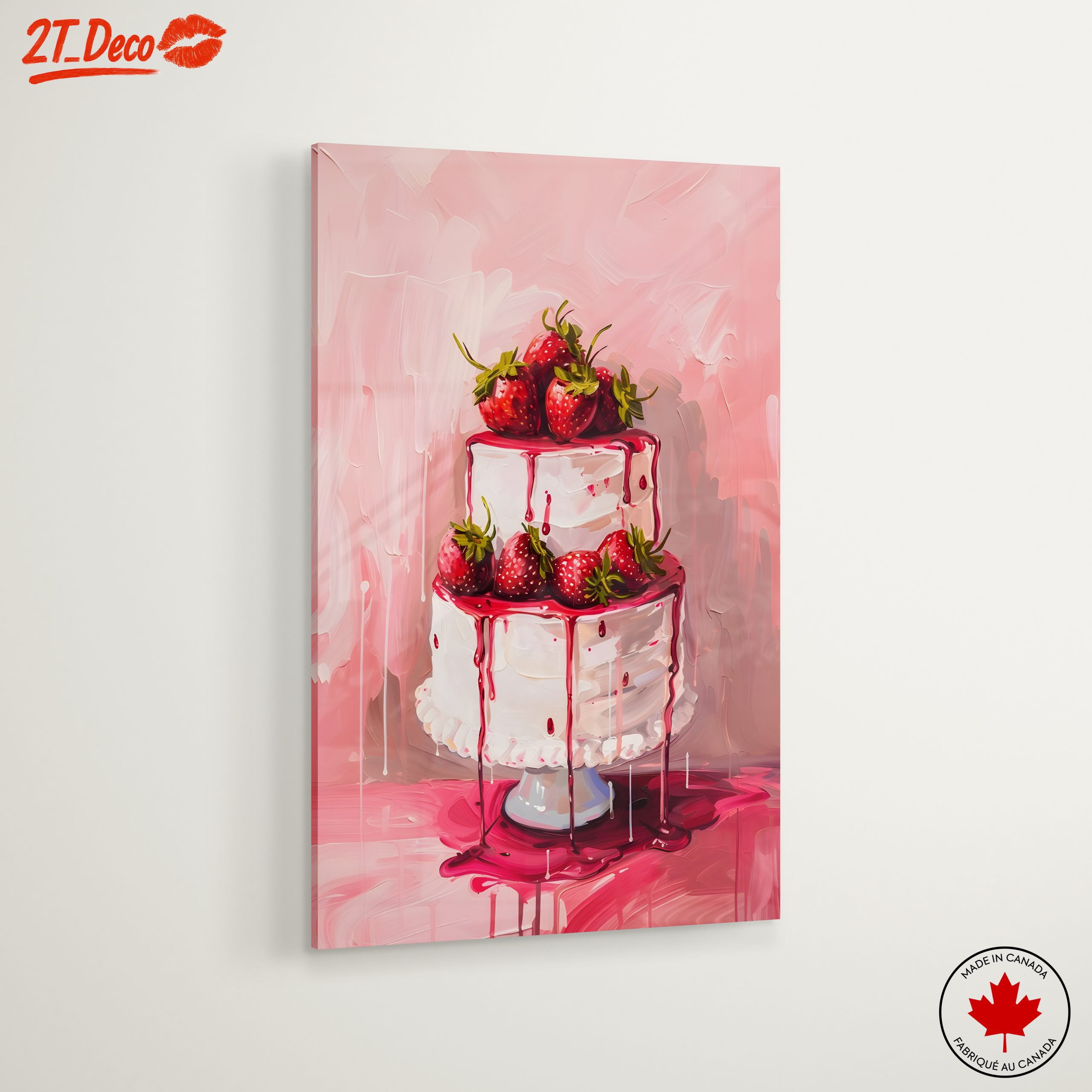Strawberry Topped Cake Abstract Art - Image 6