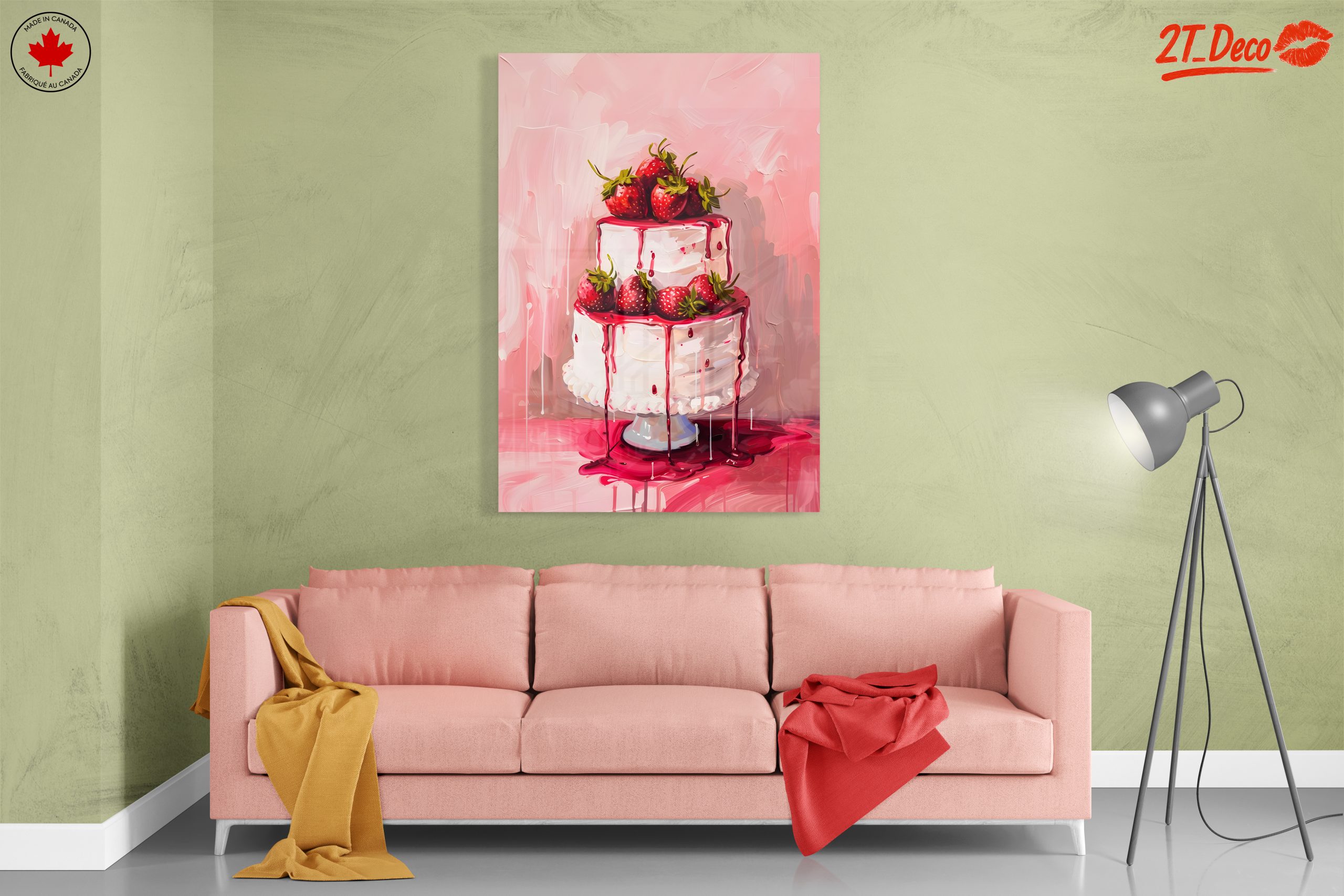 Strawberry Topped Cake Abstract Art - Image 7