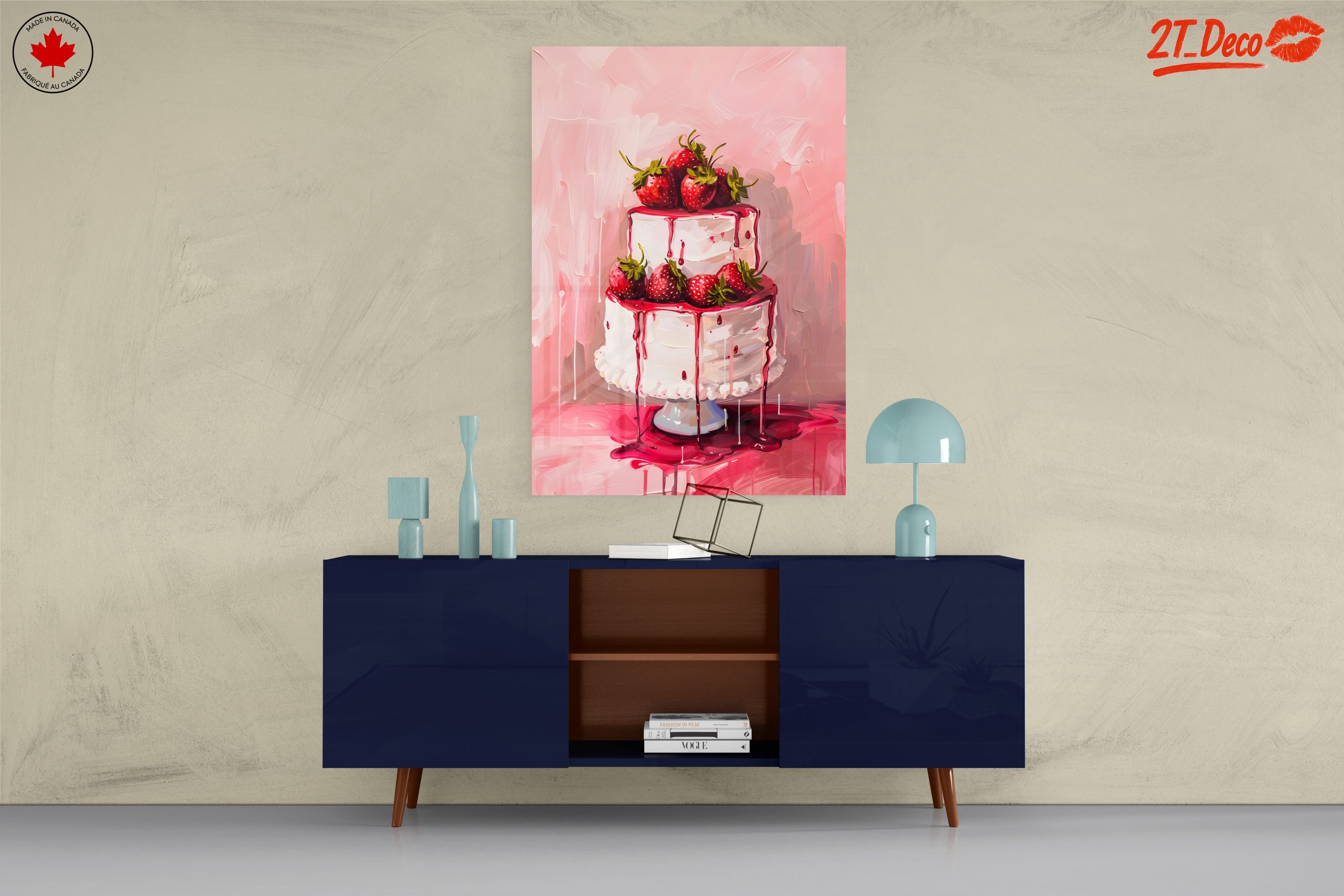 Strawberry Topped Cake Abstract Art - Image 8