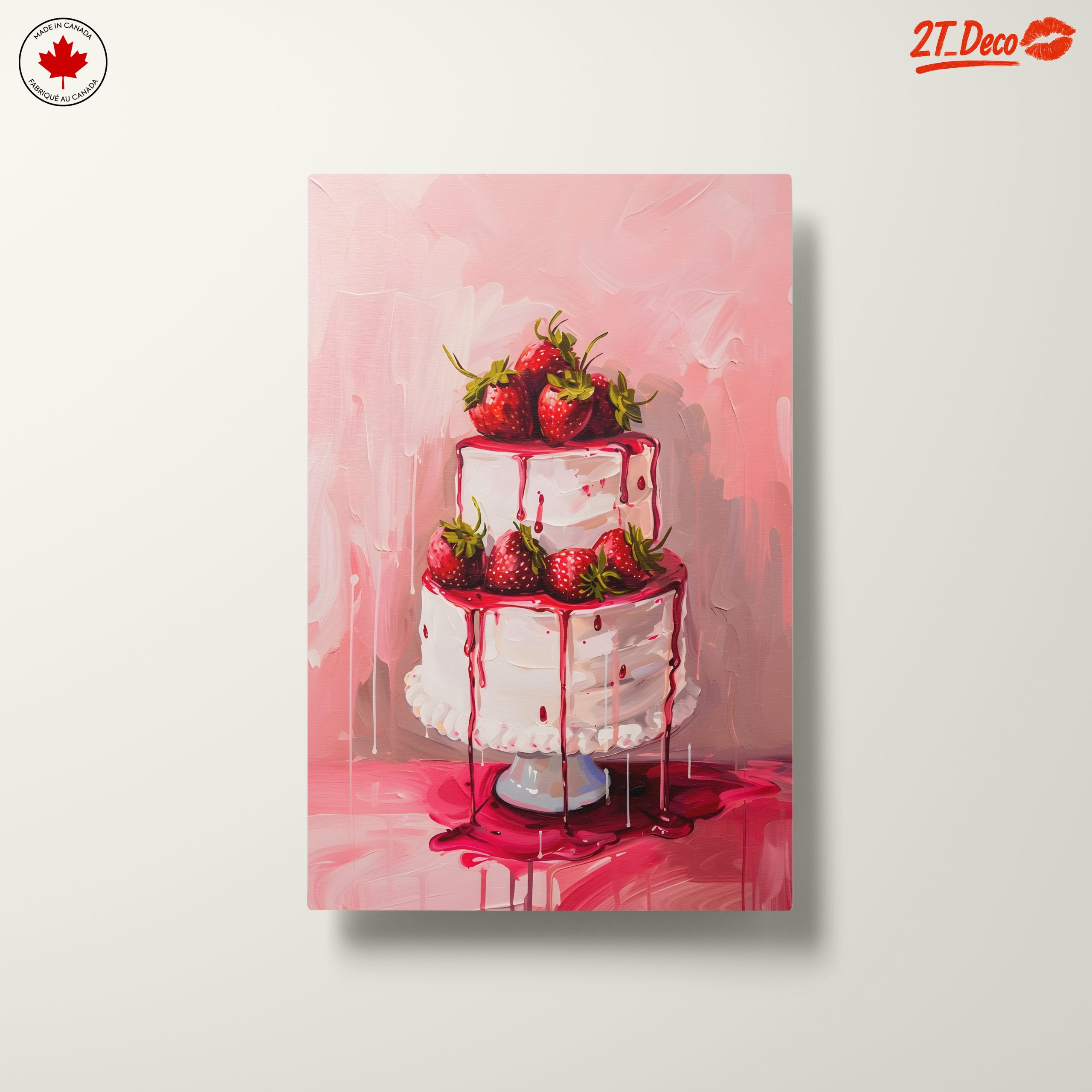 Strawberry Topped Cake Abstract Art - Image 10