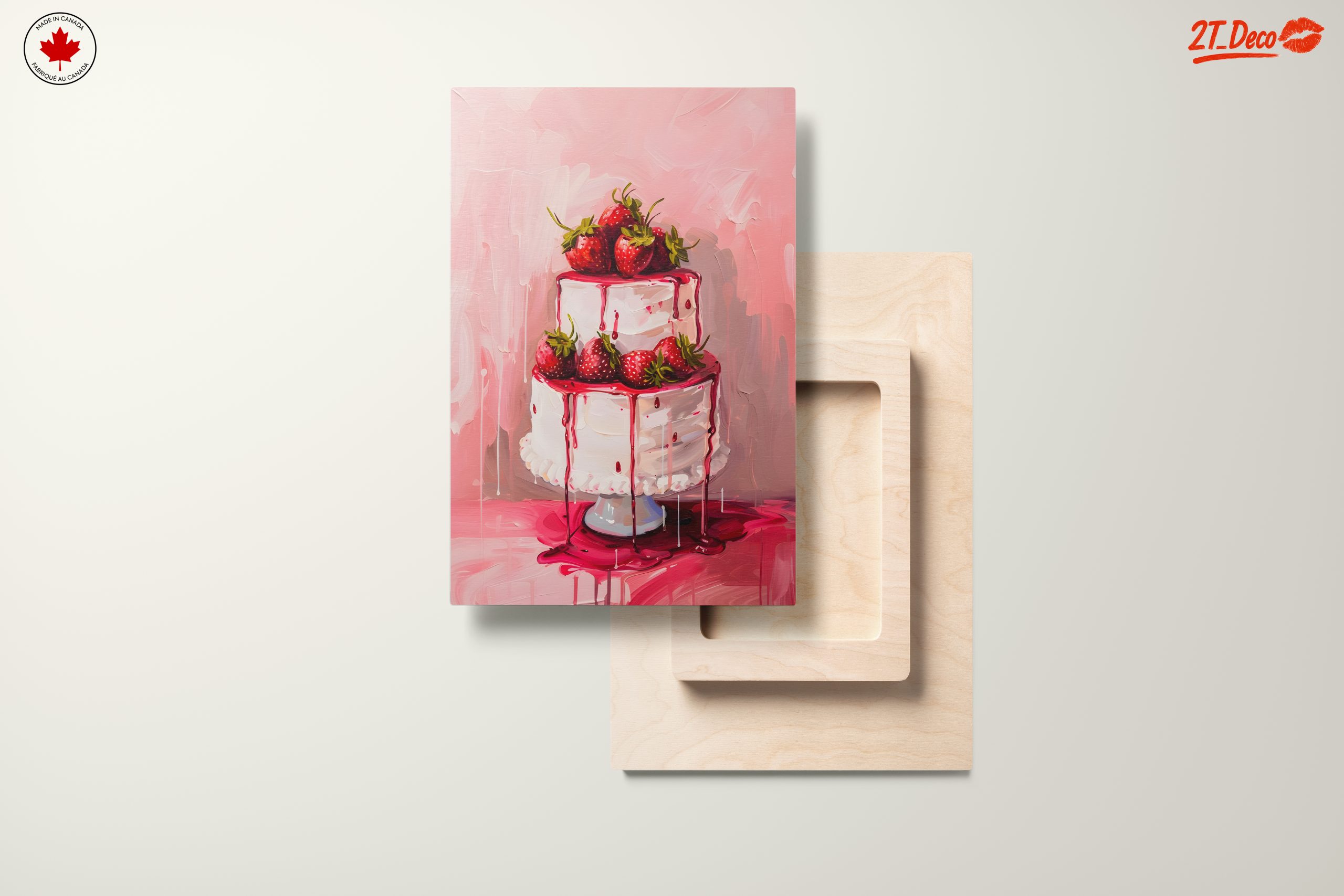 Strawberry Topped Cake Abstract Art - Image 11