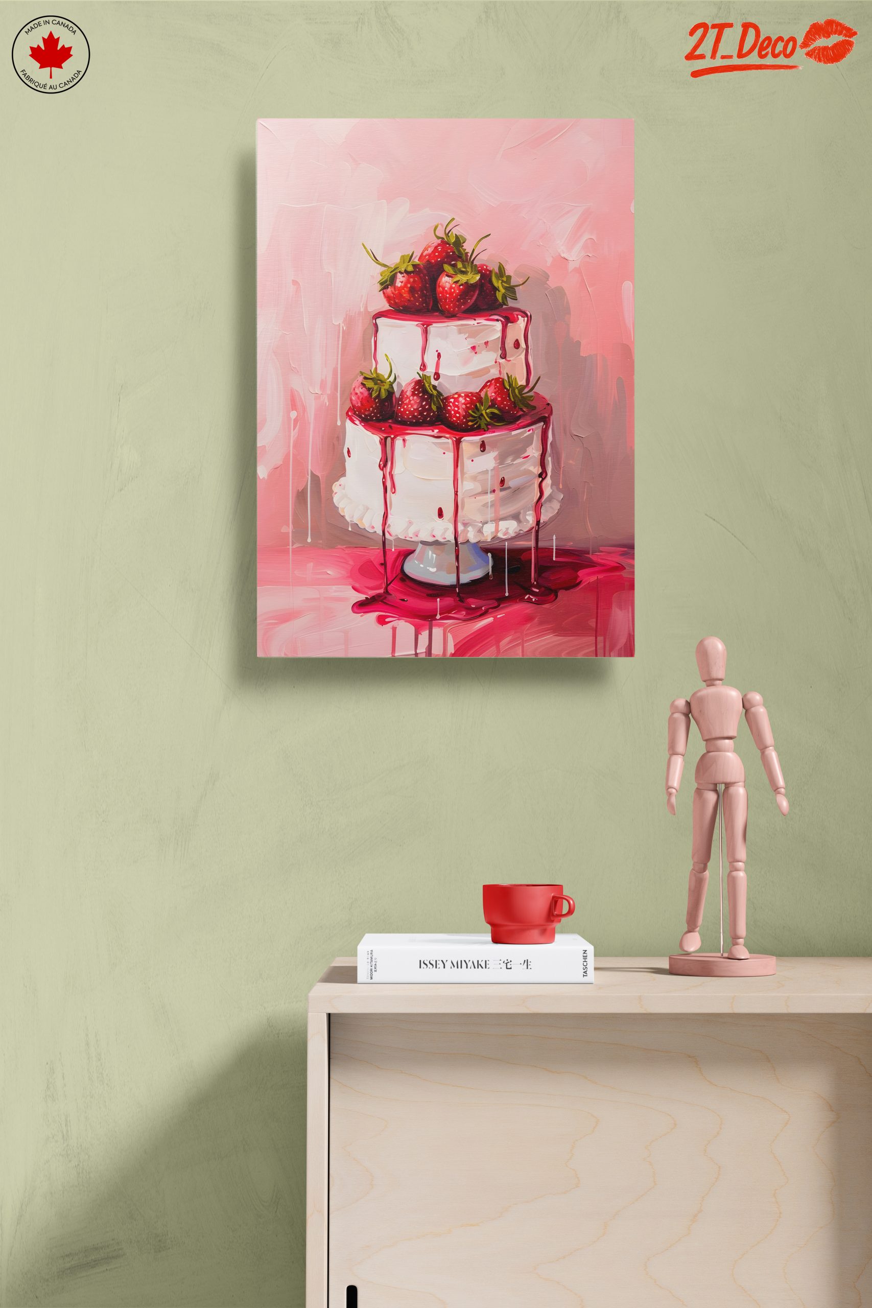 Strawberry Topped Cake Abstract Art - Image 14