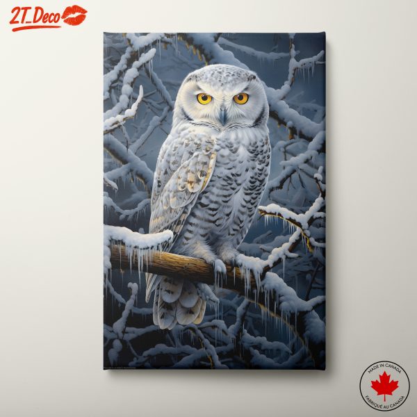 Stunning Snowy Owl Perched in Winter