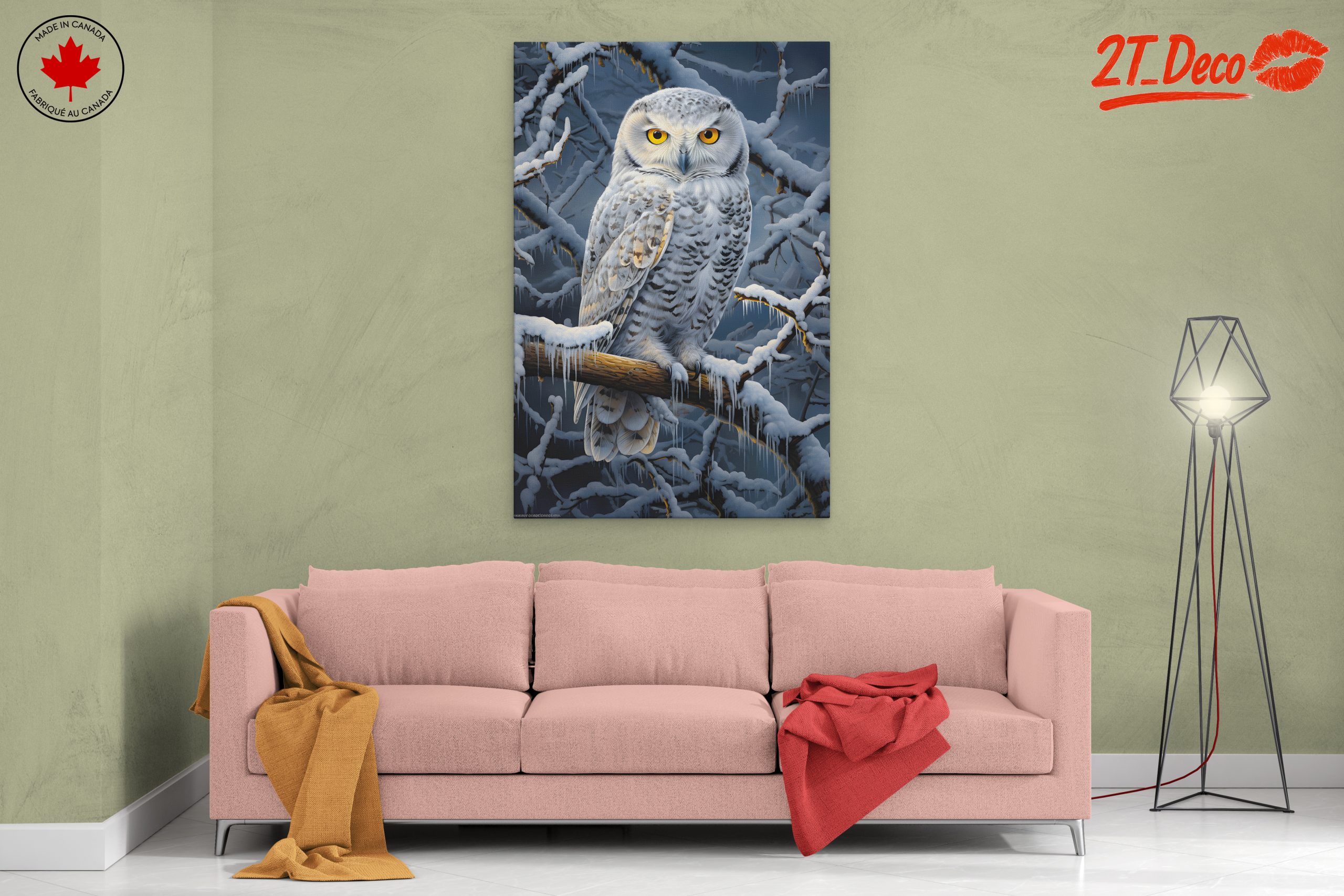 Stunning Snowy Owl Perched in Winter - Image 2