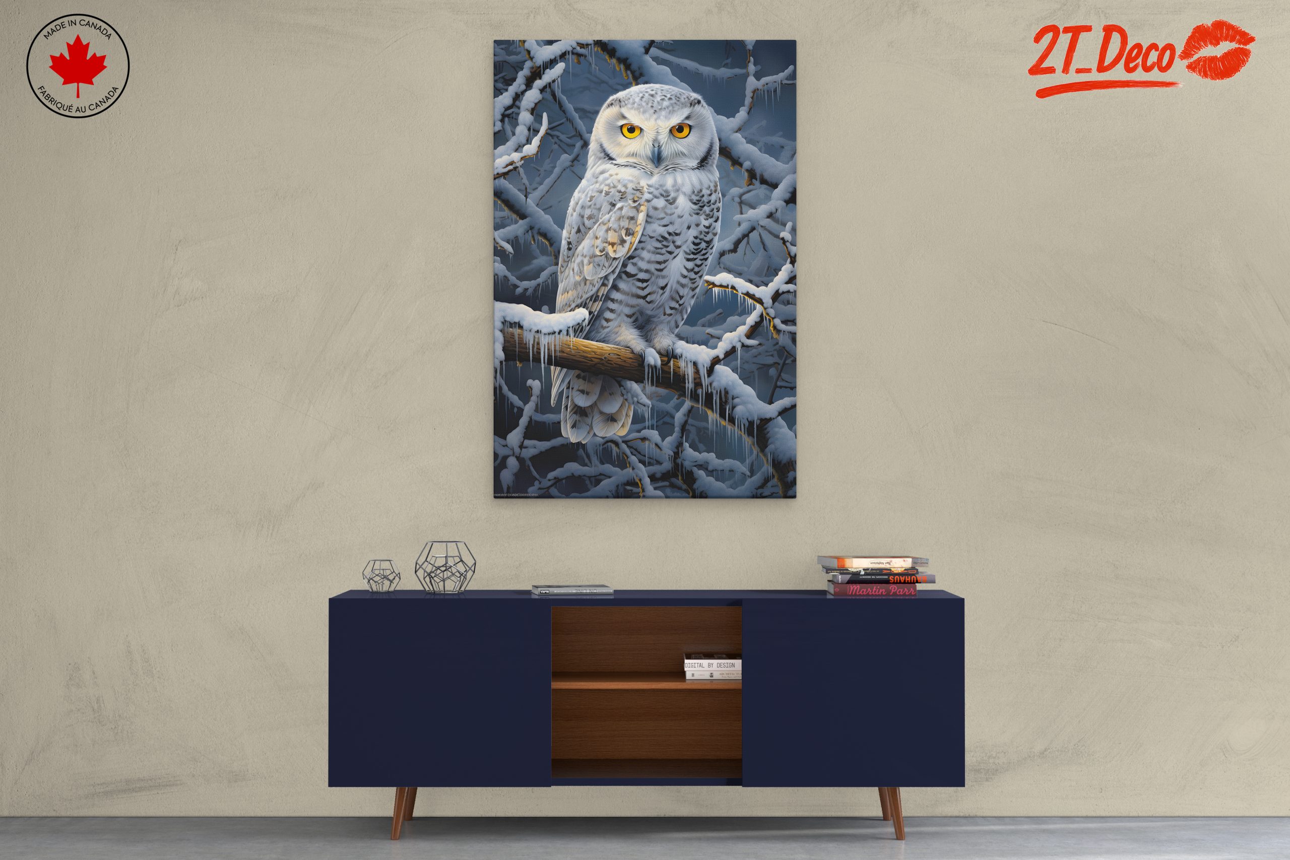 Stunning Snowy Owl Perched in Winter - Image 3