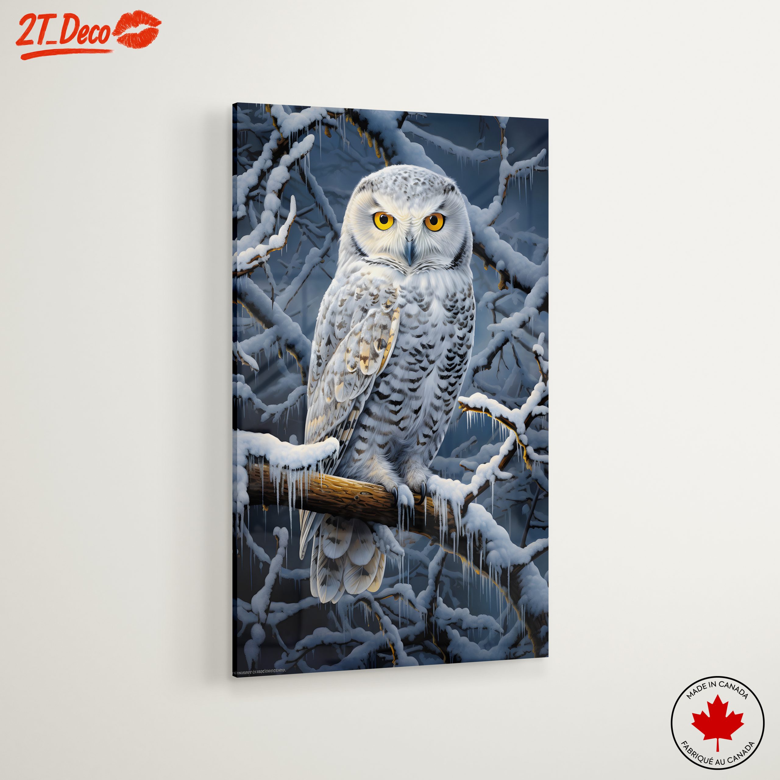 Stunning Snowy Owl Perched in Winter - Image 6