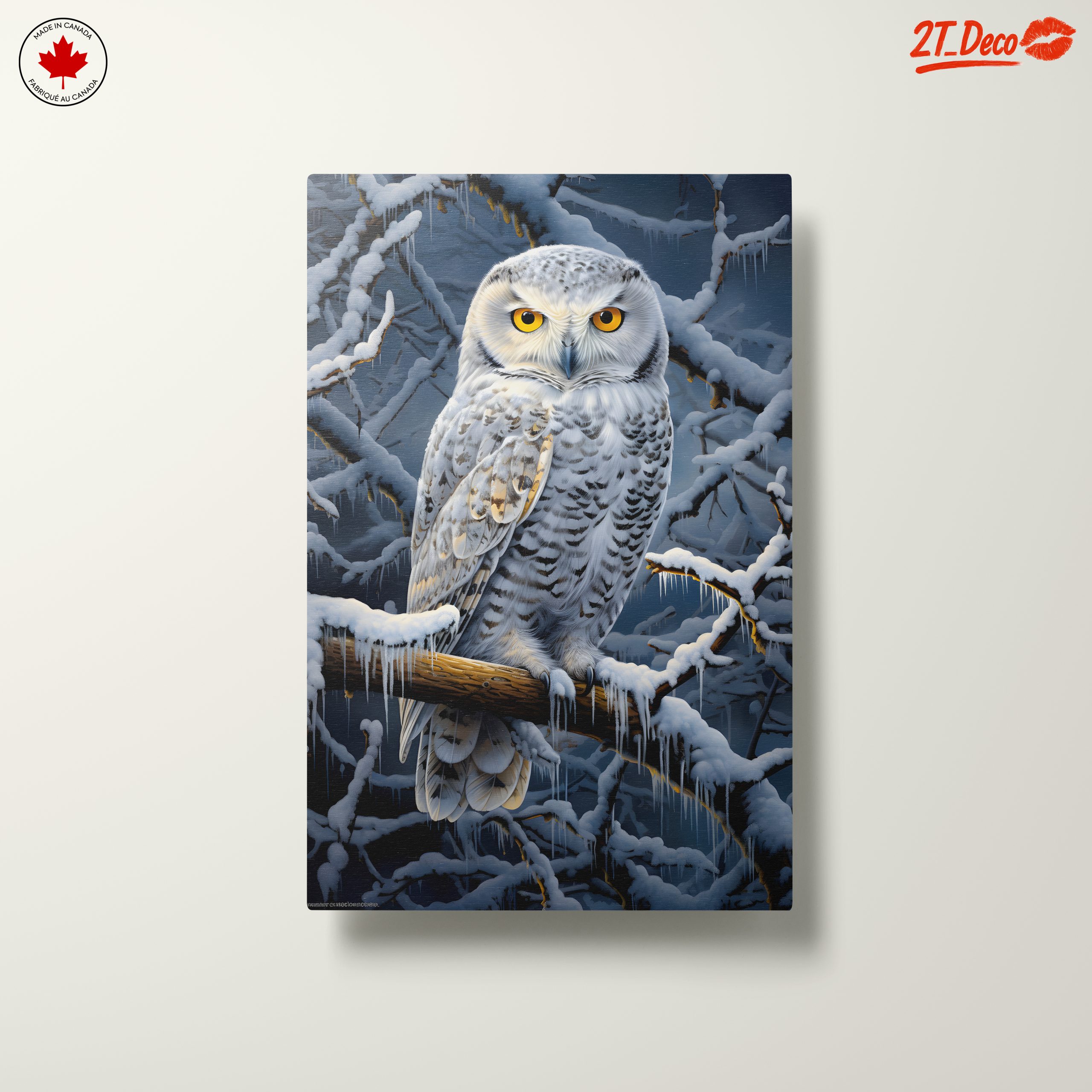 Stunning Snowy Owl Perched in Winter - Image 10