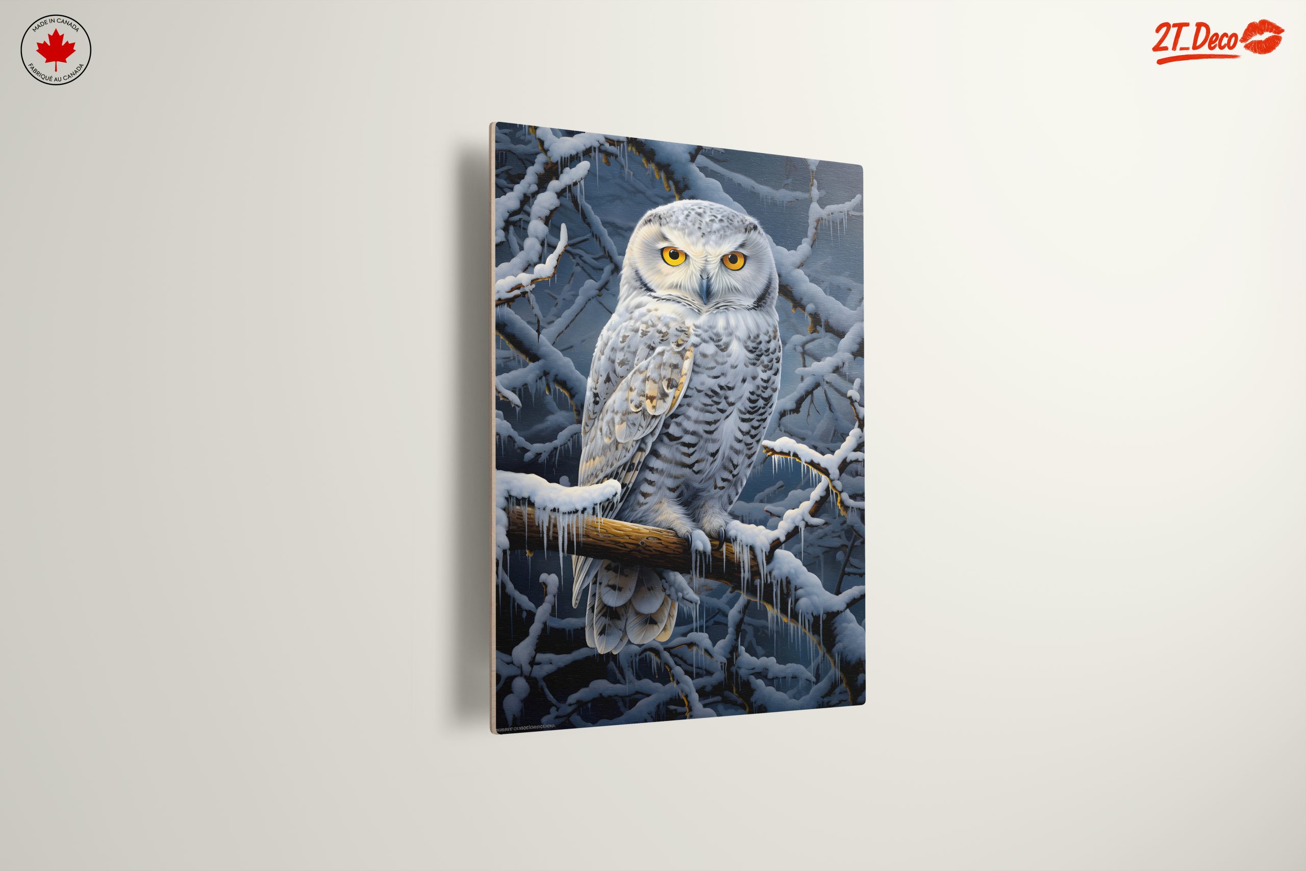 Stunning Snowy Owl Perched in Winter - Image 13