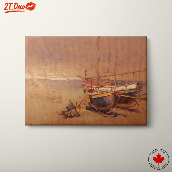 Coastal Scene with Boats and Figures
