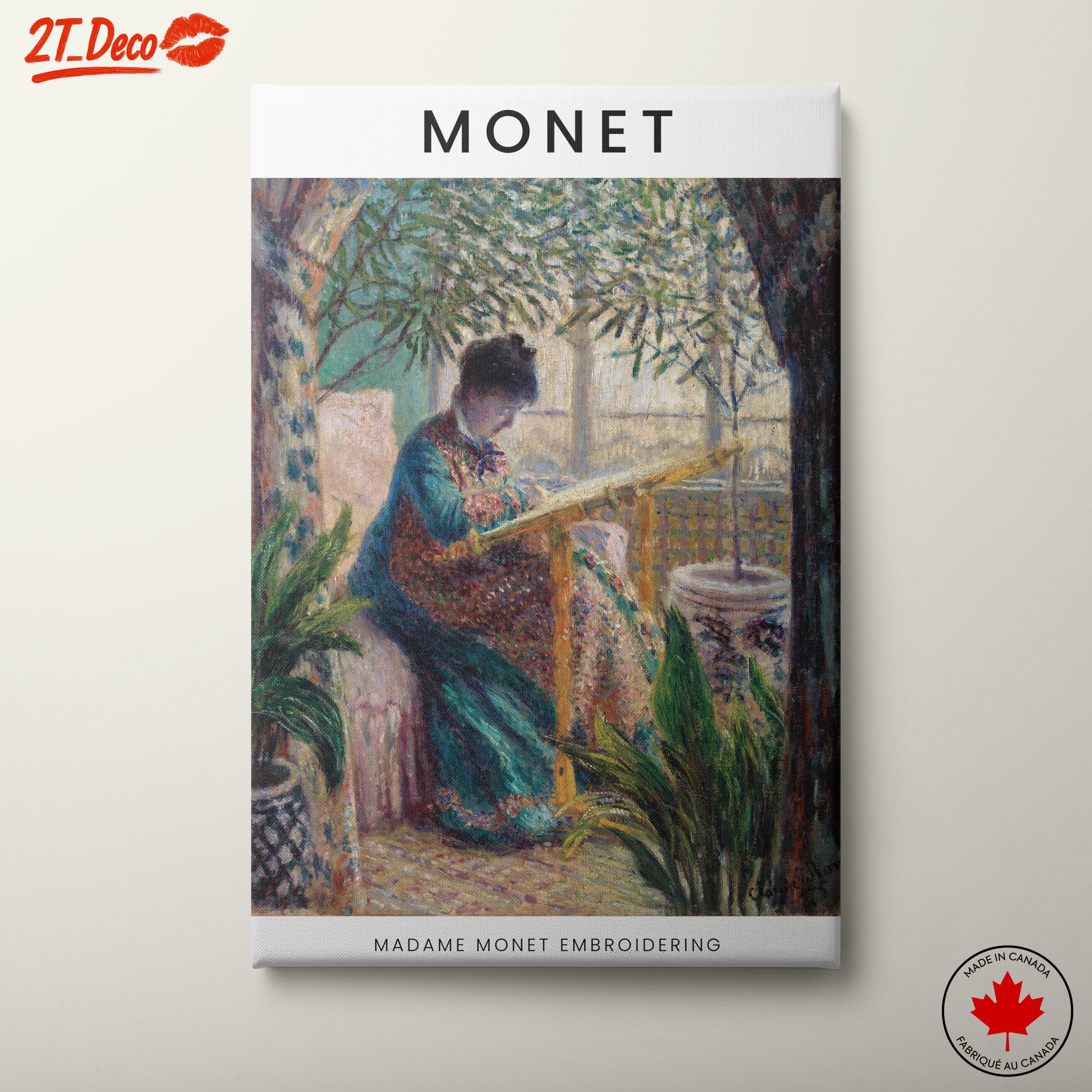 Madame Monet Embroidering by Claude Monet