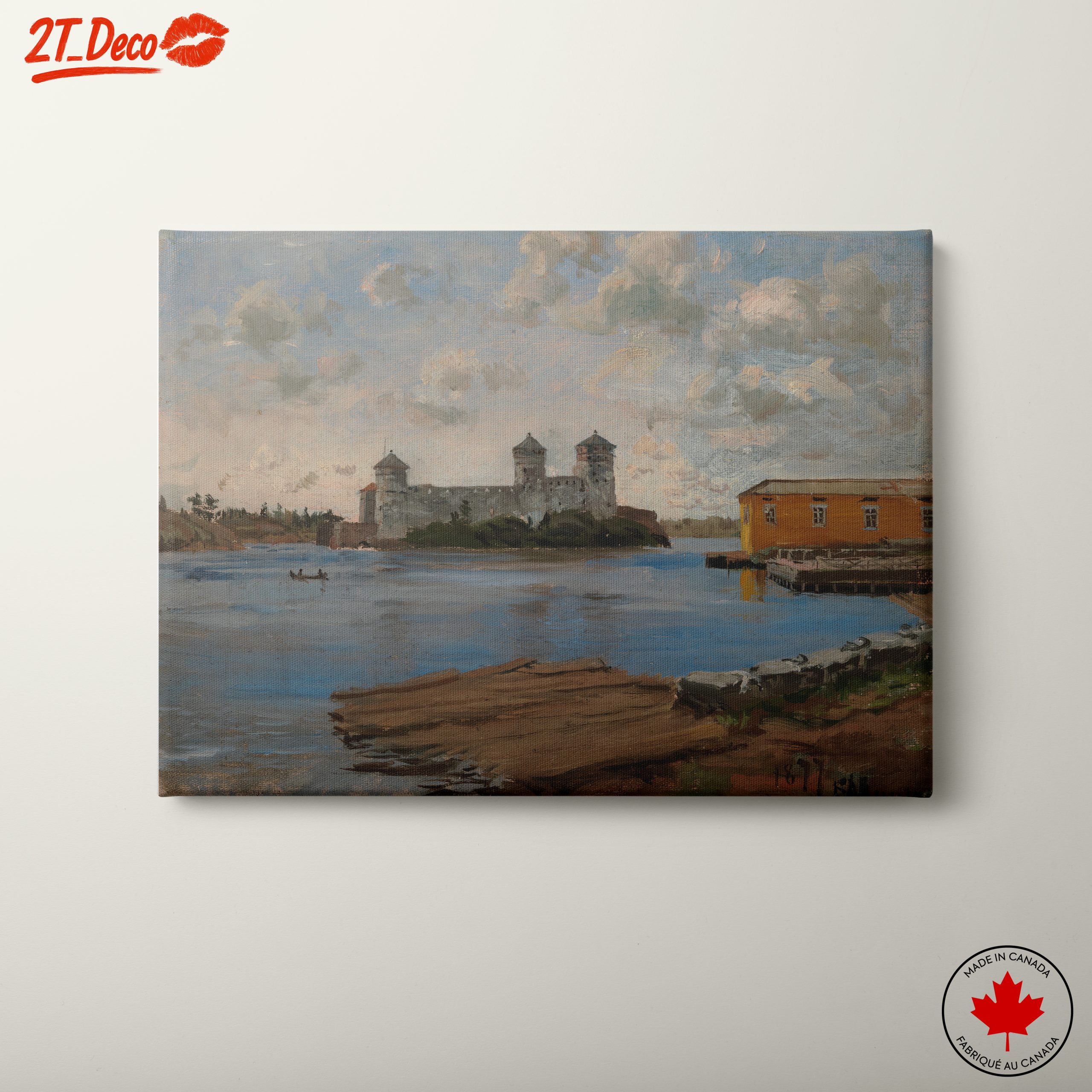 Castle and River Landscape Art