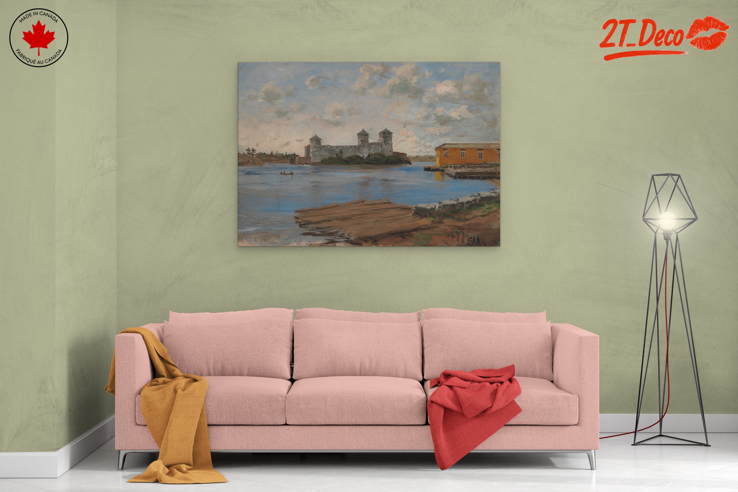 Castle and River Landscape Art - Image 2