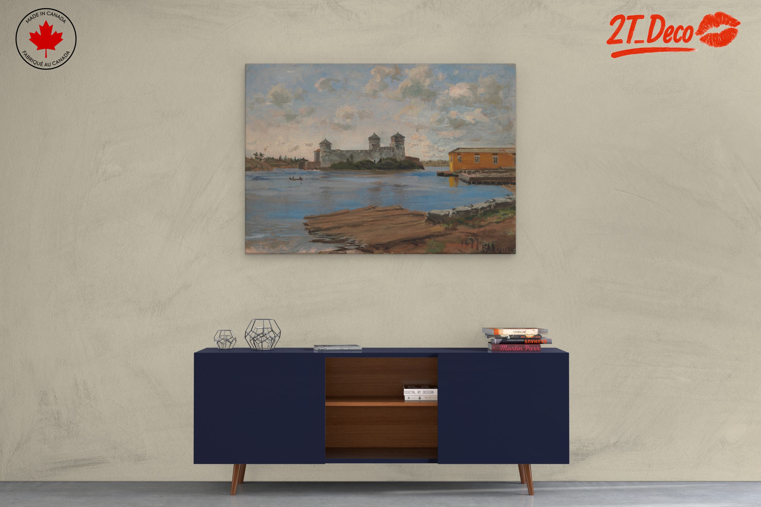 Castle and River Landscape Art - Image 3