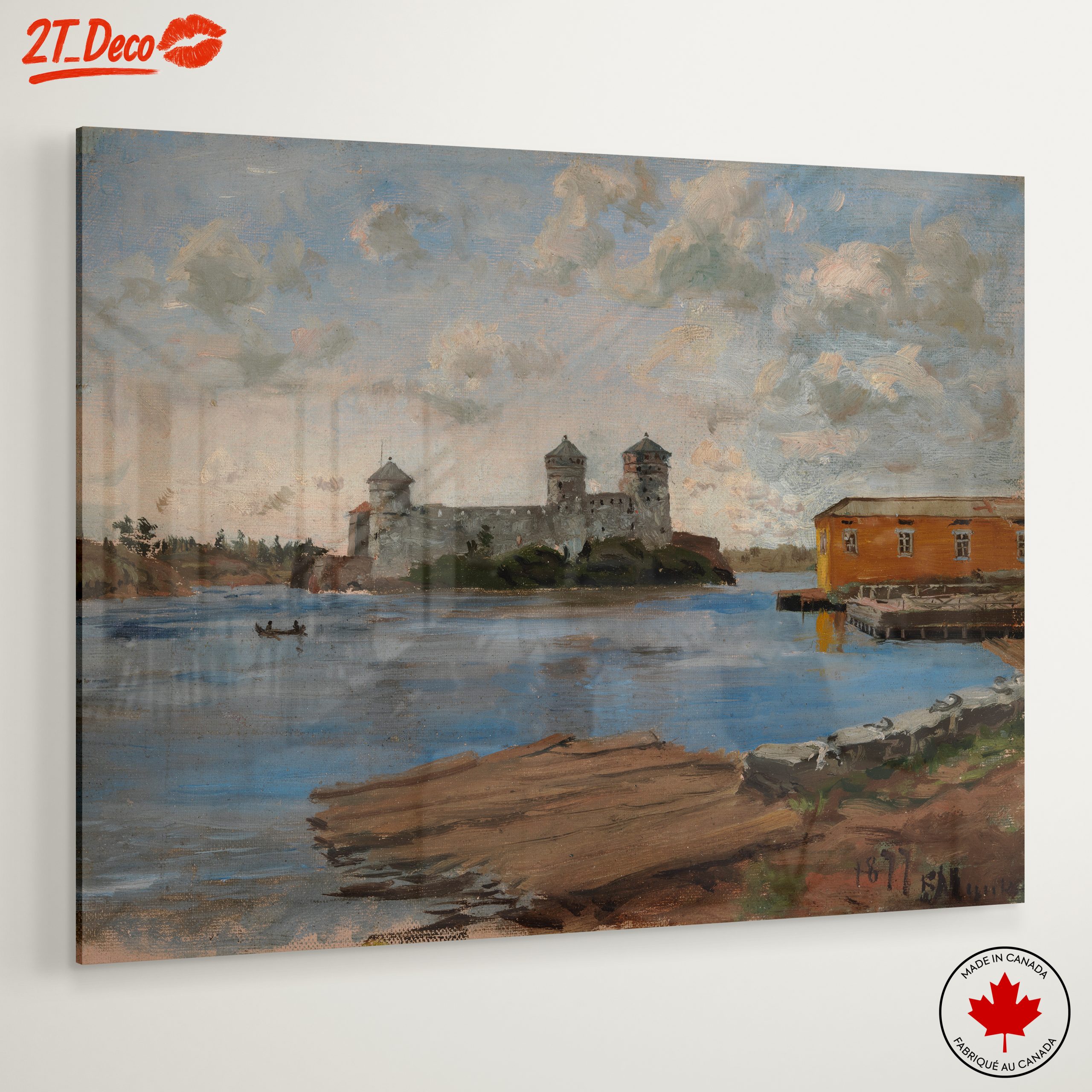 Castle and River Landscape Art - Image 6