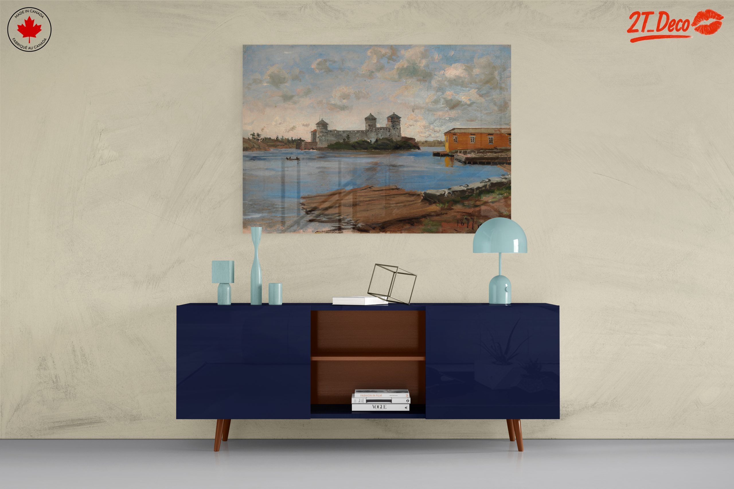 Castle and River Landscape Art - Image 8