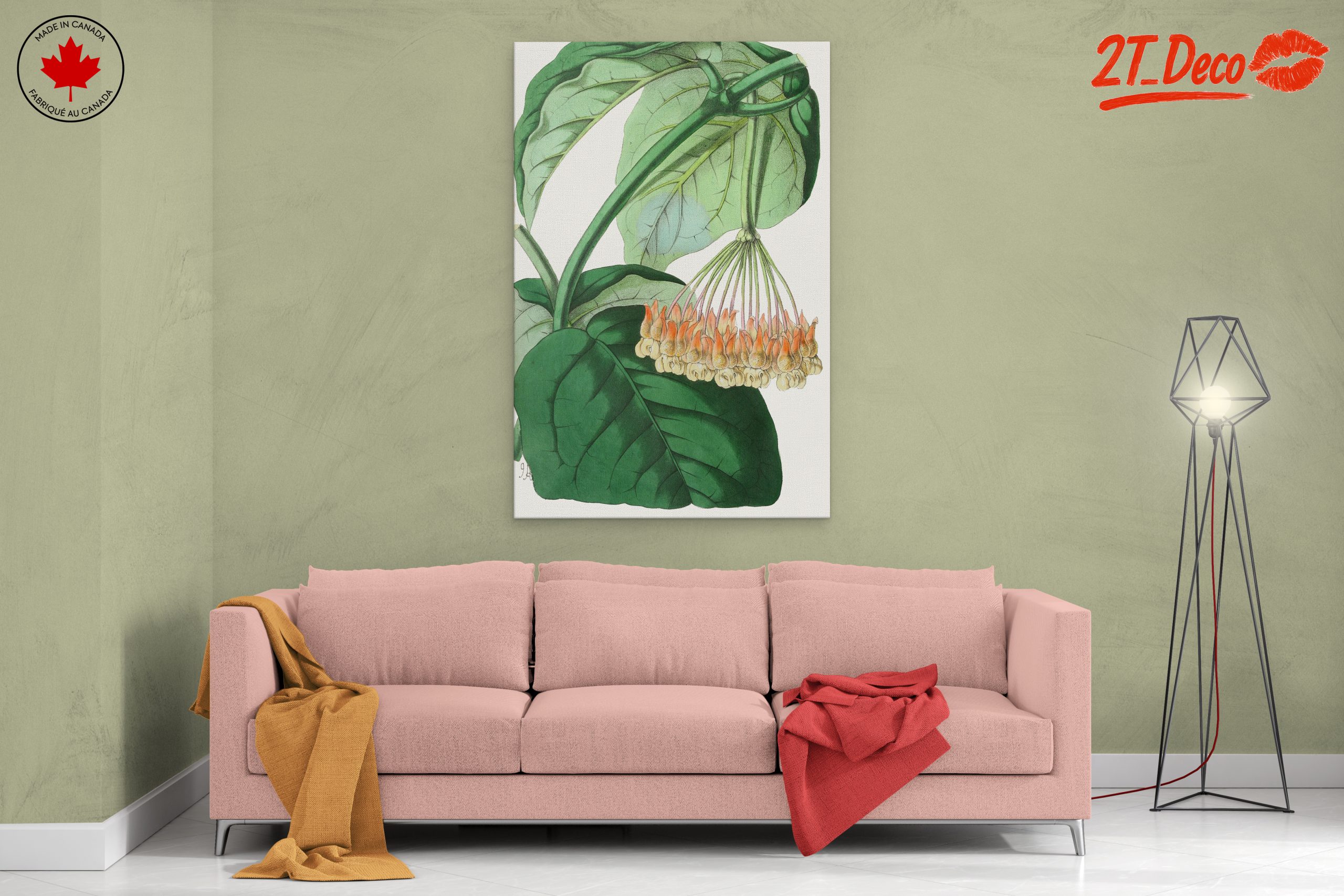 Intricate Botanical Illustration of Leaves and Flowers - Image 2