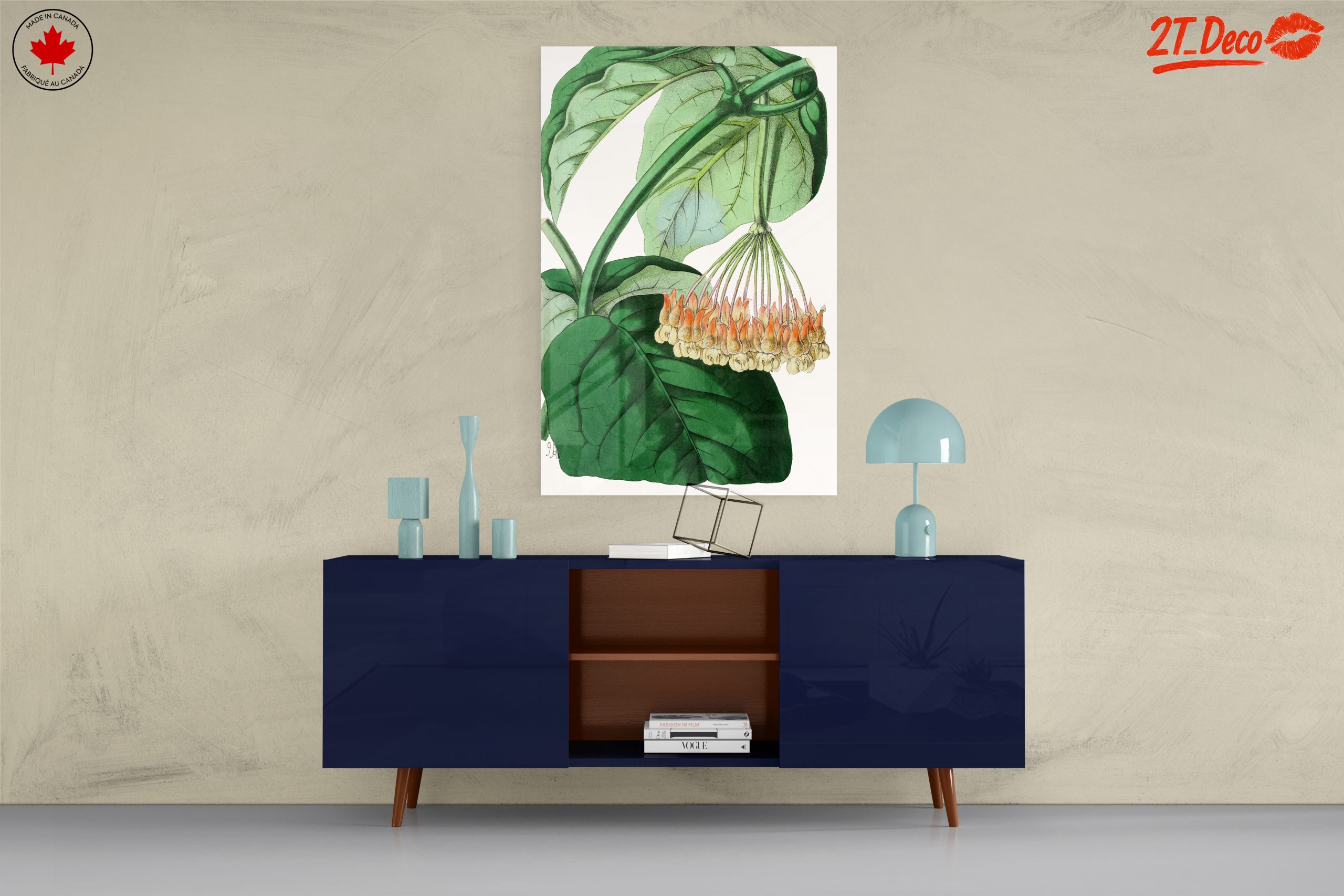 Intricate Botanical Illustration of Leaves and Flowers - Image 8