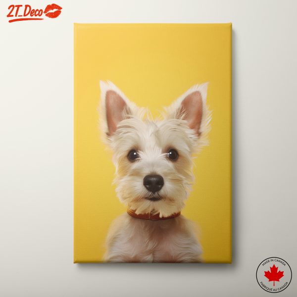 Adorable Dog Portrait with Bright Yellow Background