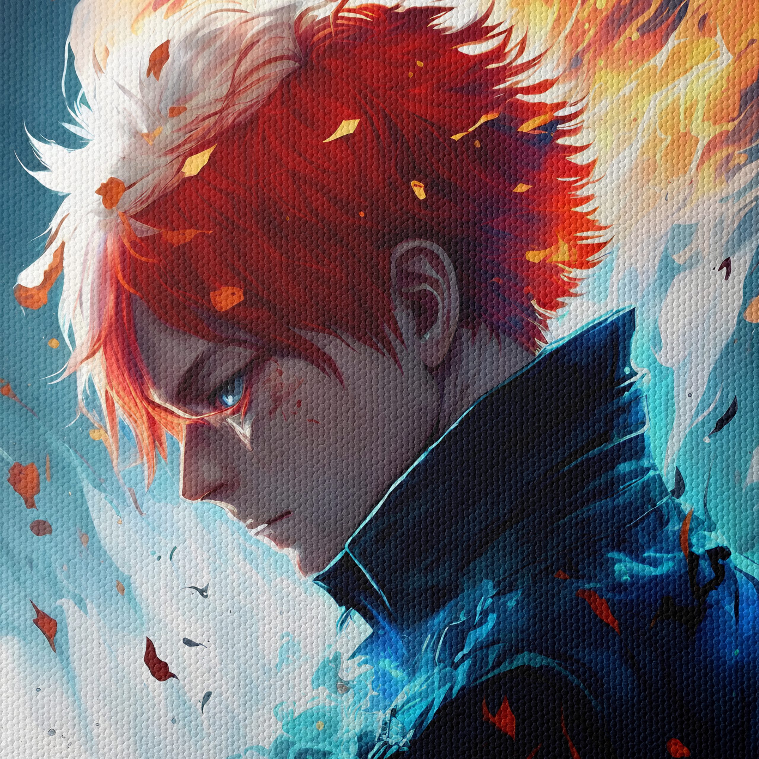 Dynamic Anime Art Featuring Fire and Ice Characters - Image 4