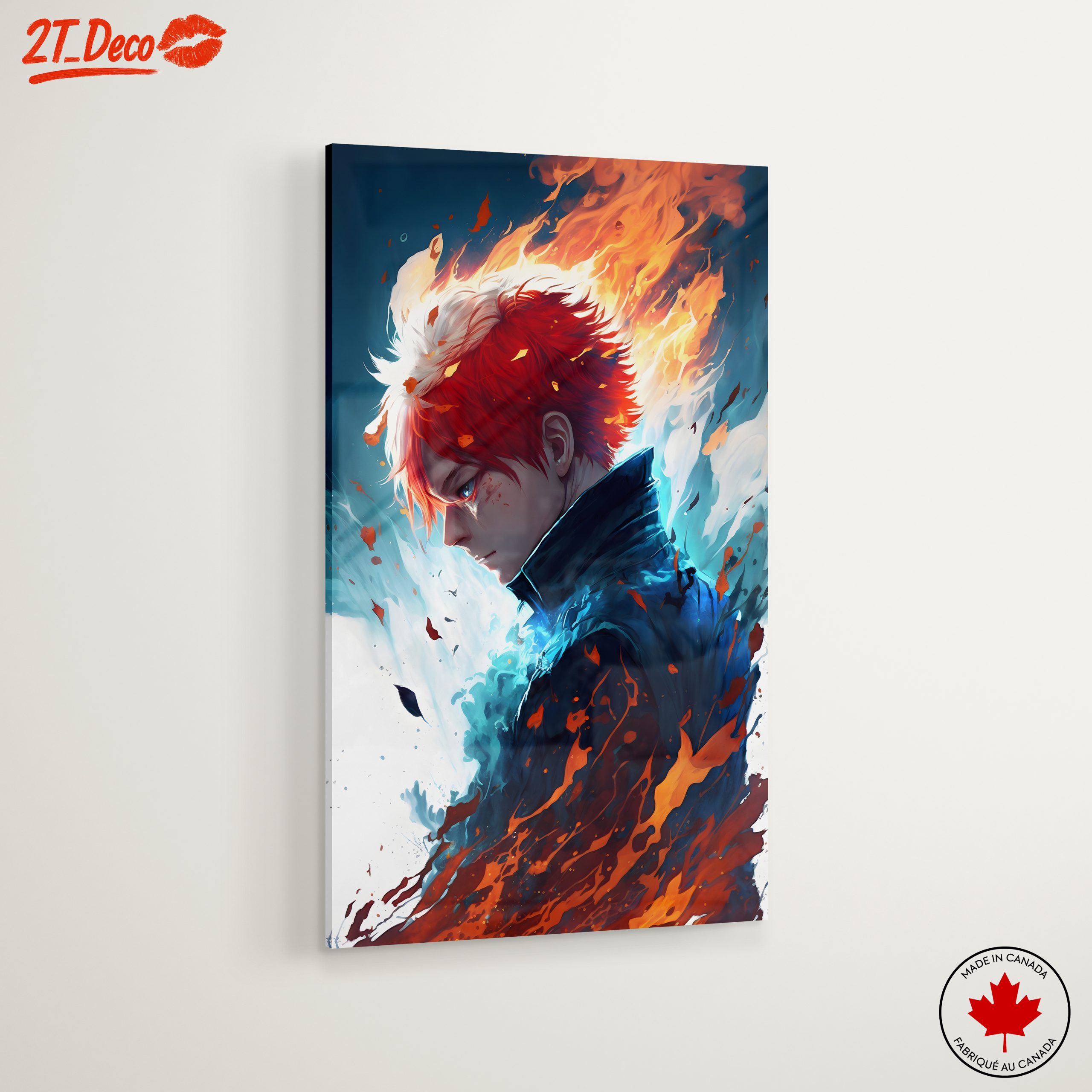 Dynamic Anime Art Featuring Fire and Ice Characters - Image 6