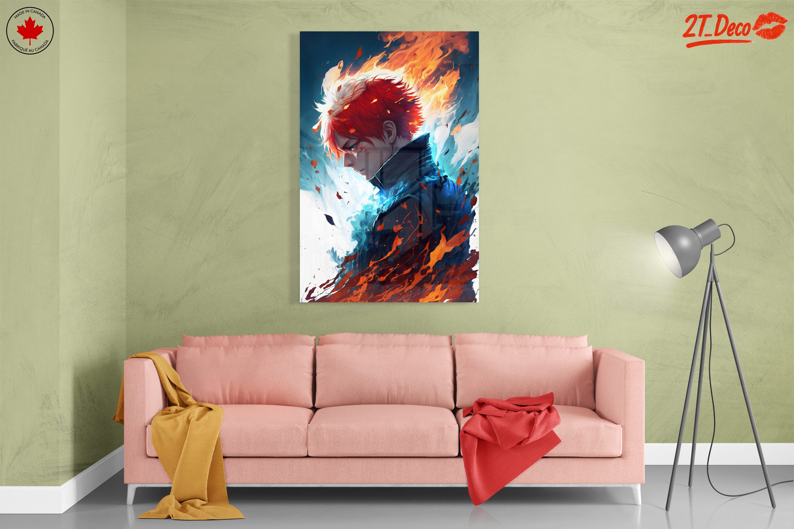 Dynamic Anime Art Featuring Fire and Ice Characters - Image 7