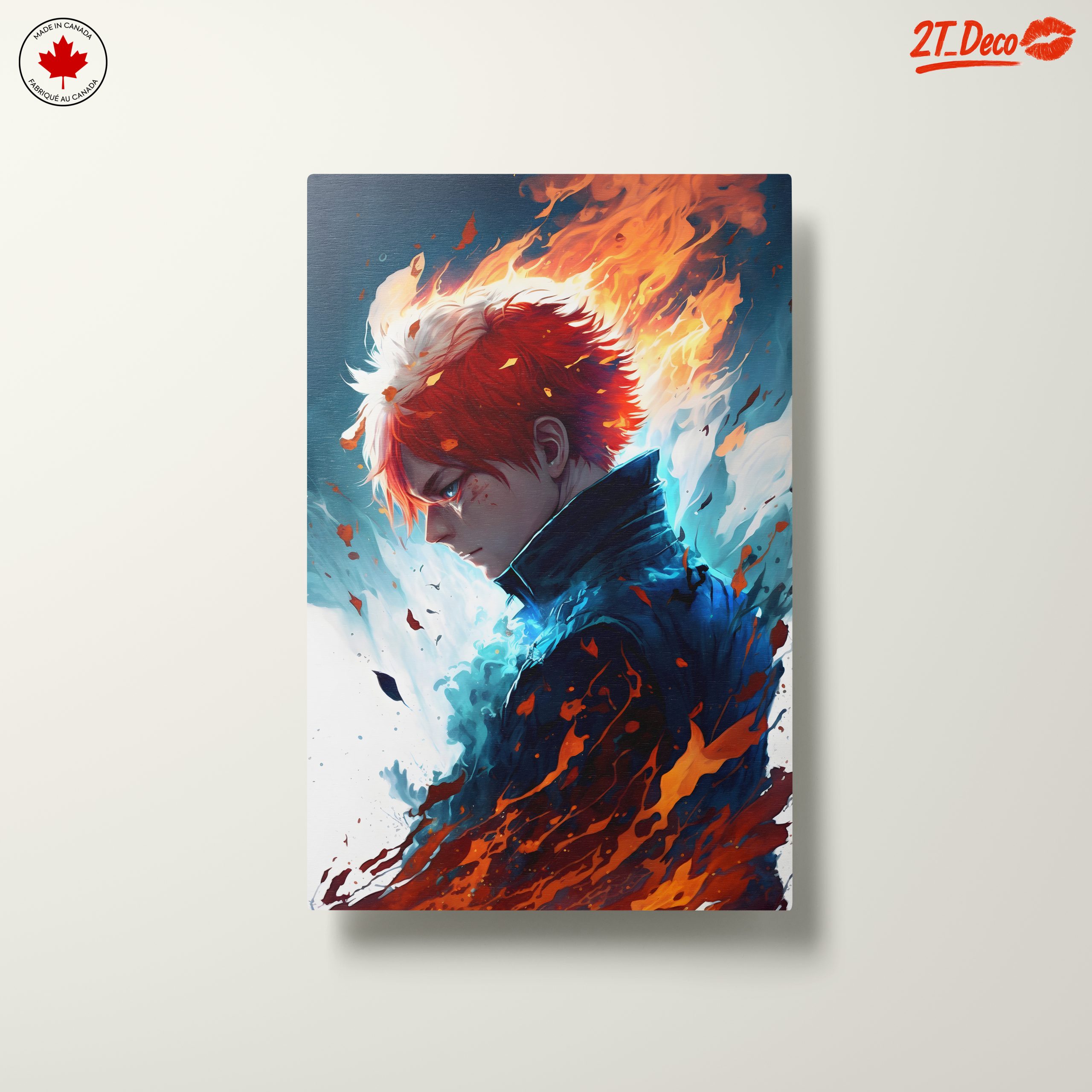 Dynamic Anime Art Featuring Fire and Ice Characters - Image 10