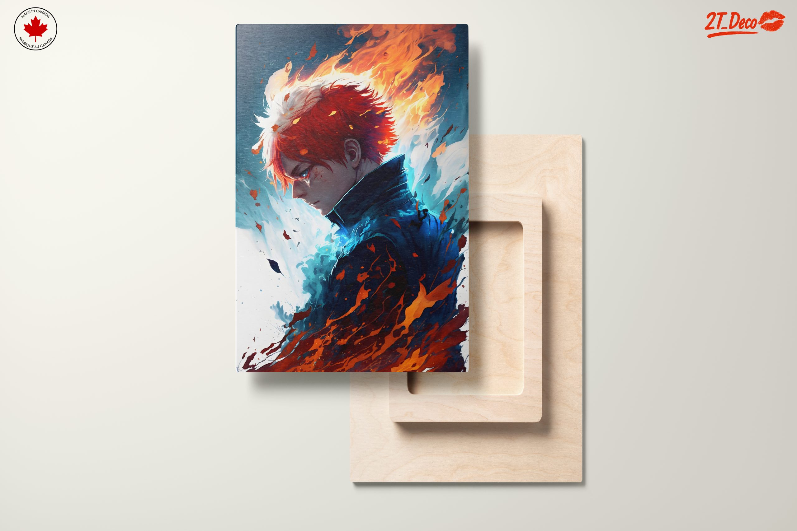 Dynamic Anime Art Featuring Fire and Ice Characters - Image 11