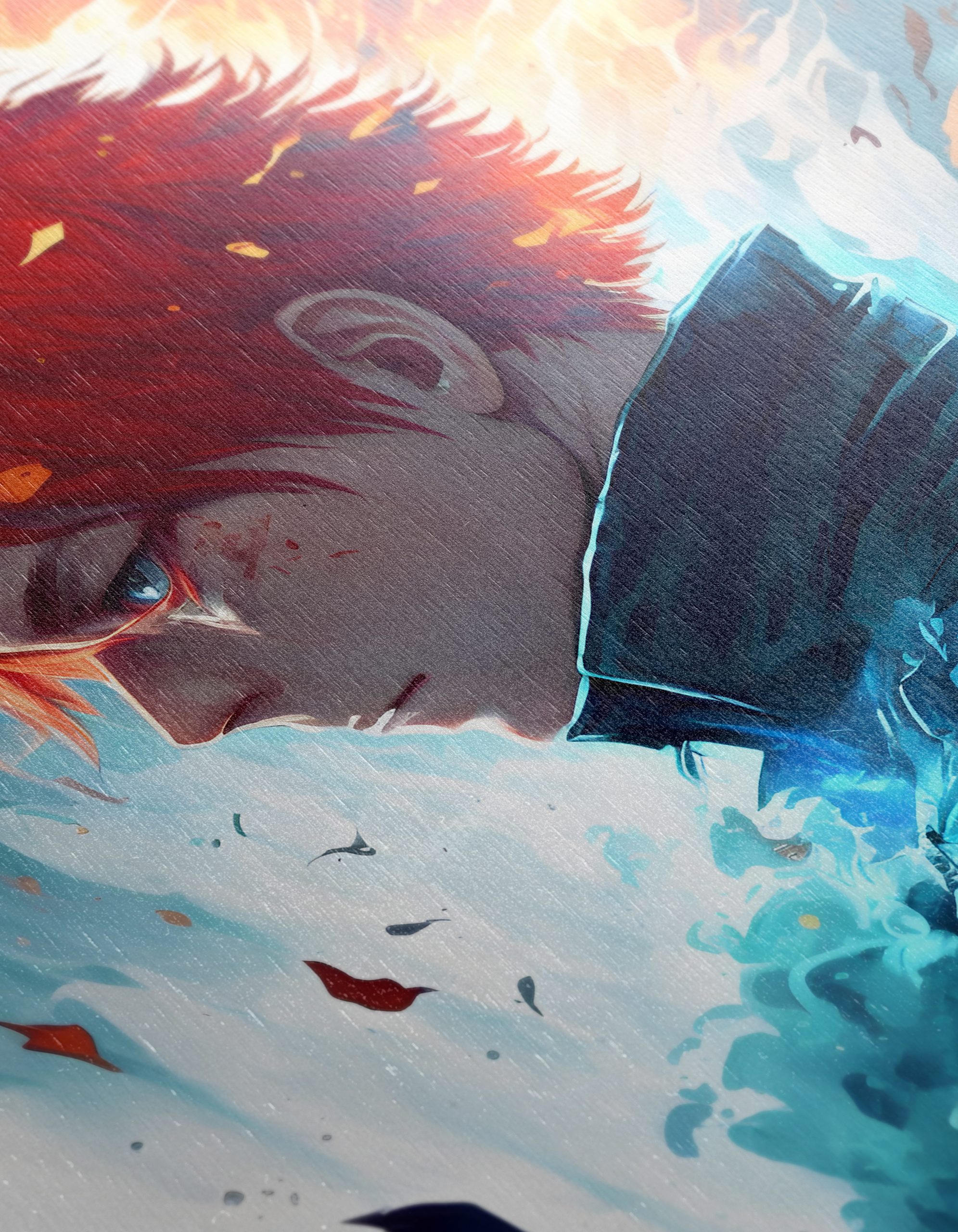Dynamic Anime Art Featuring Fire and Ice Characters - Image 12