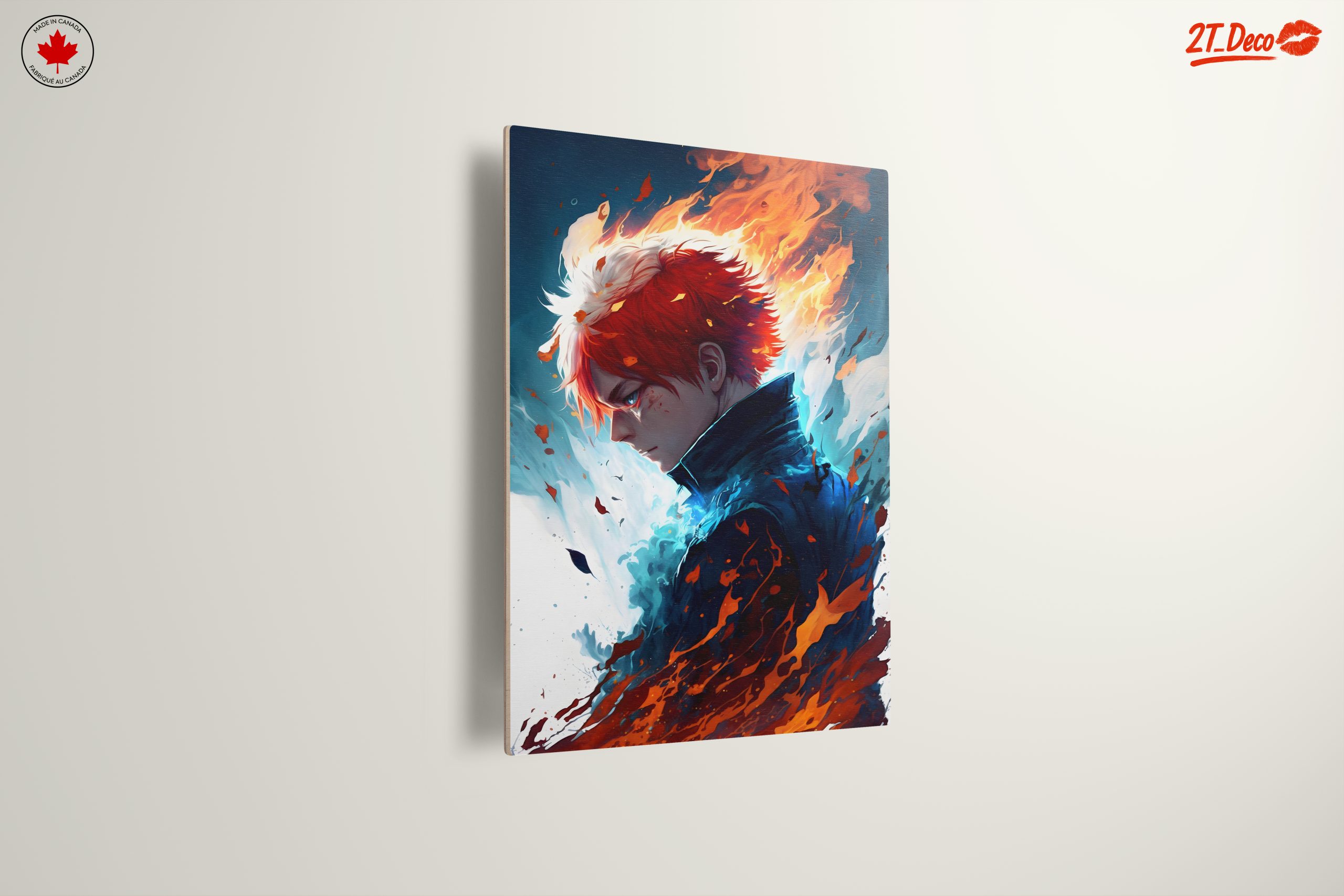 Dynamic Anime Art Featuring Fire and Ice Characters - Image 13