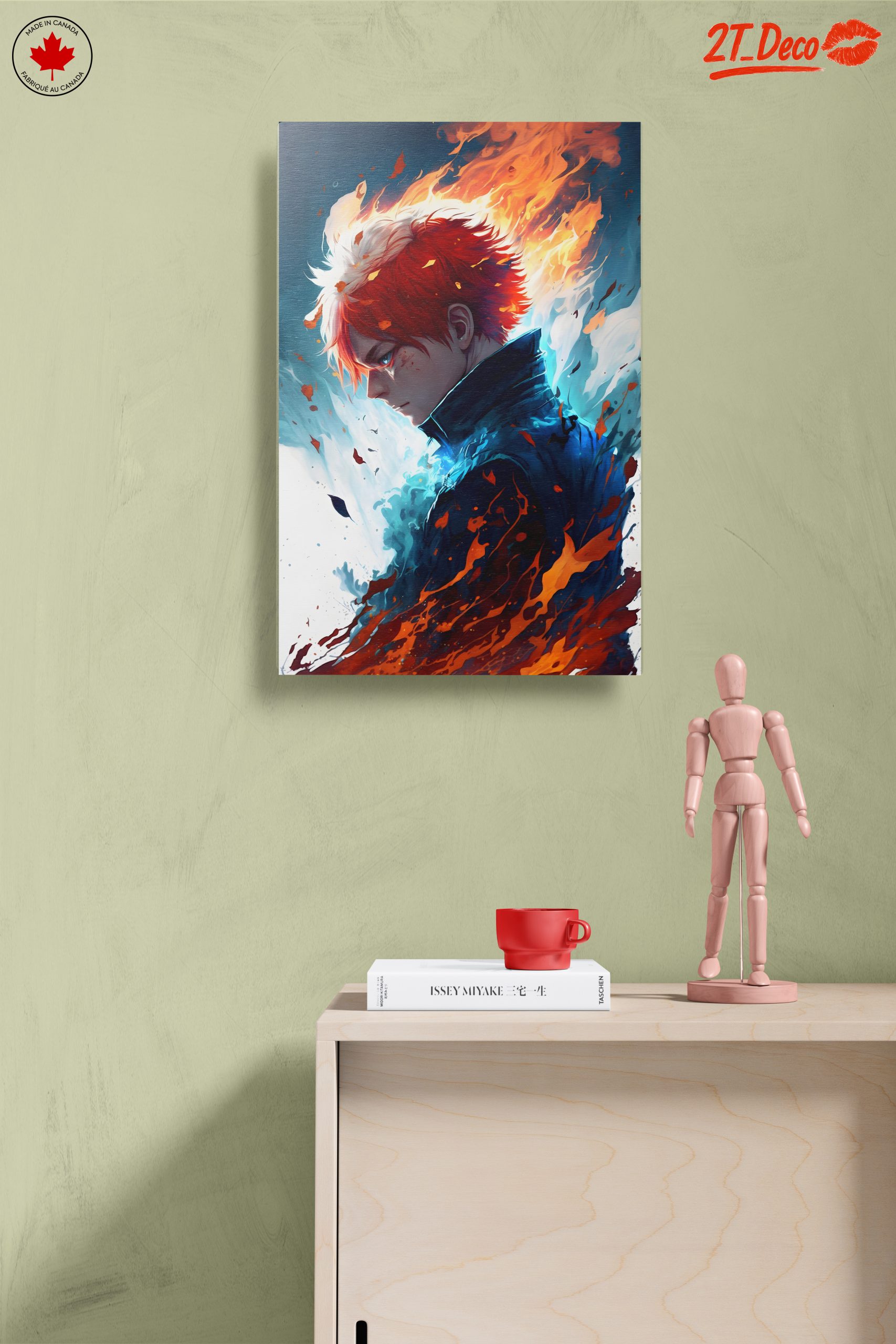 Dynamic Anime Art Featuring Fire and Ice Characters - Image 14