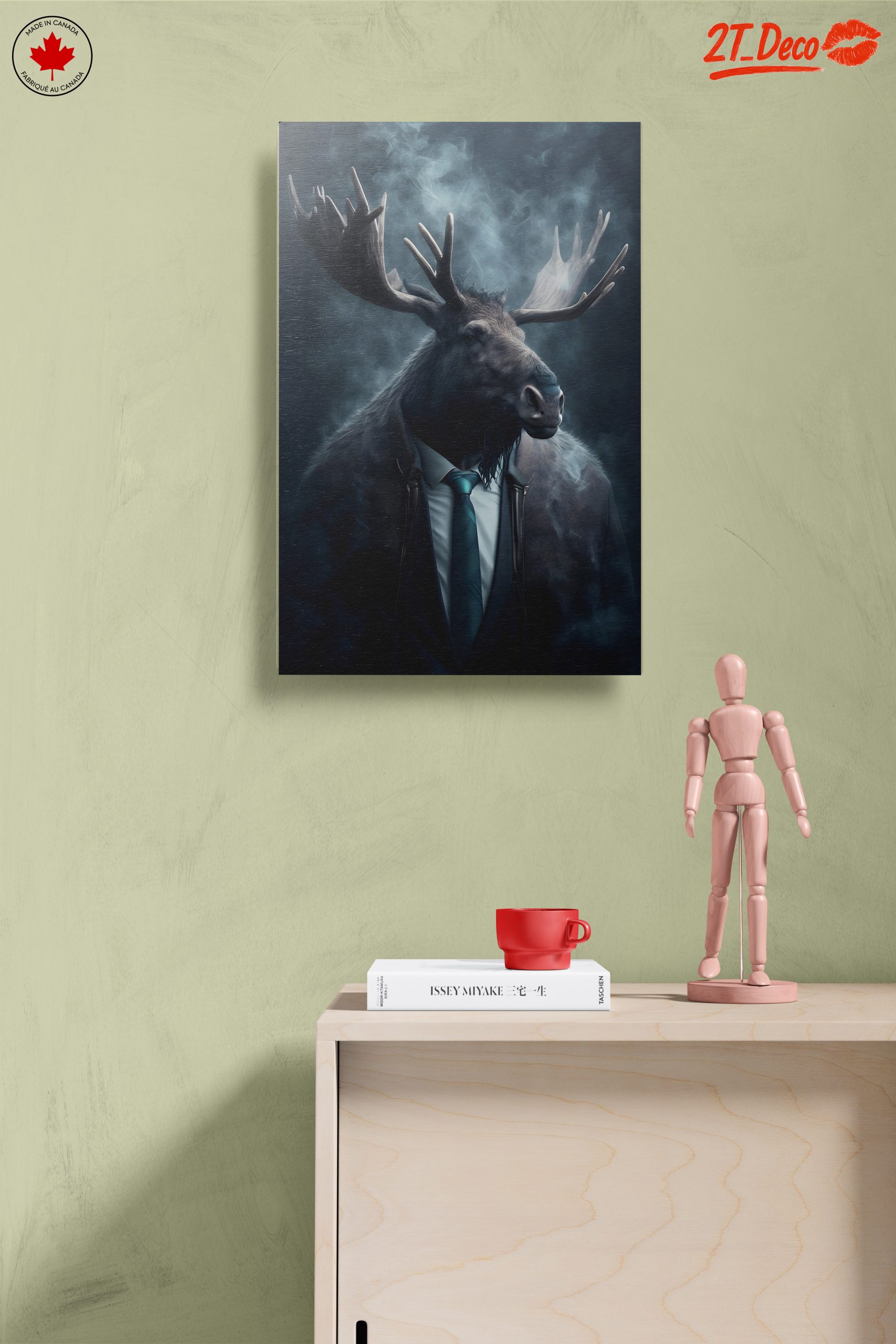 Moose in Suit with Smoky Background - Image 14
