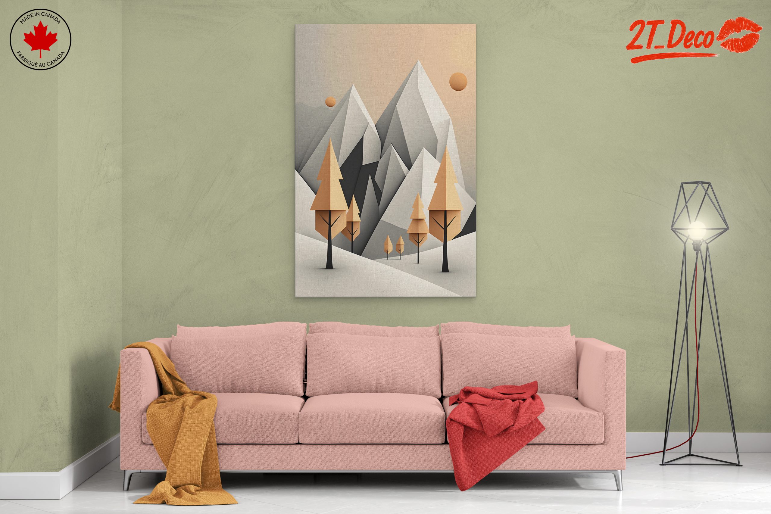 Stylized Abstract Mountain Landscape Art 2 - Image 2