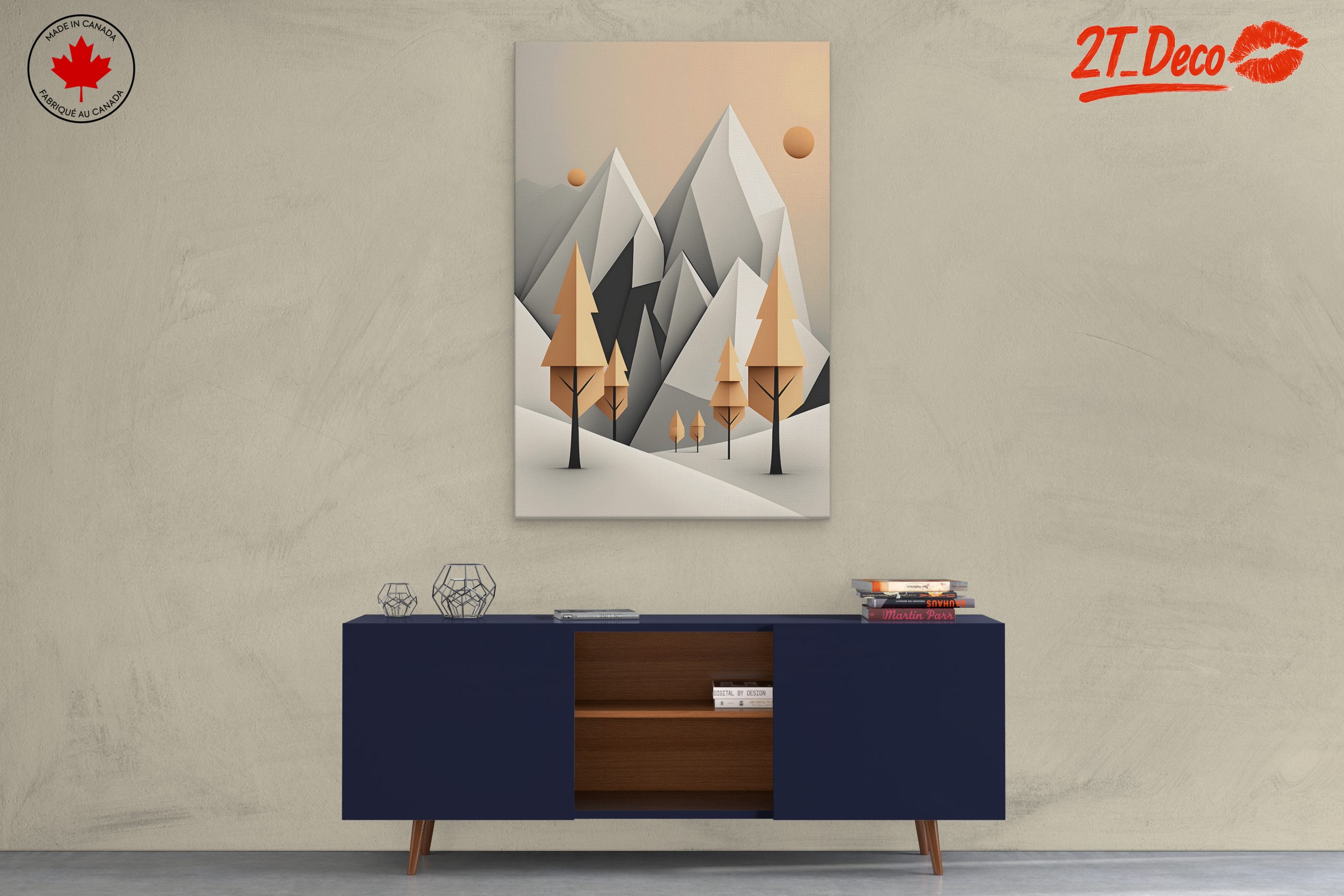 Stylized Abstract Mountain Landscape Art 2 - Image 3