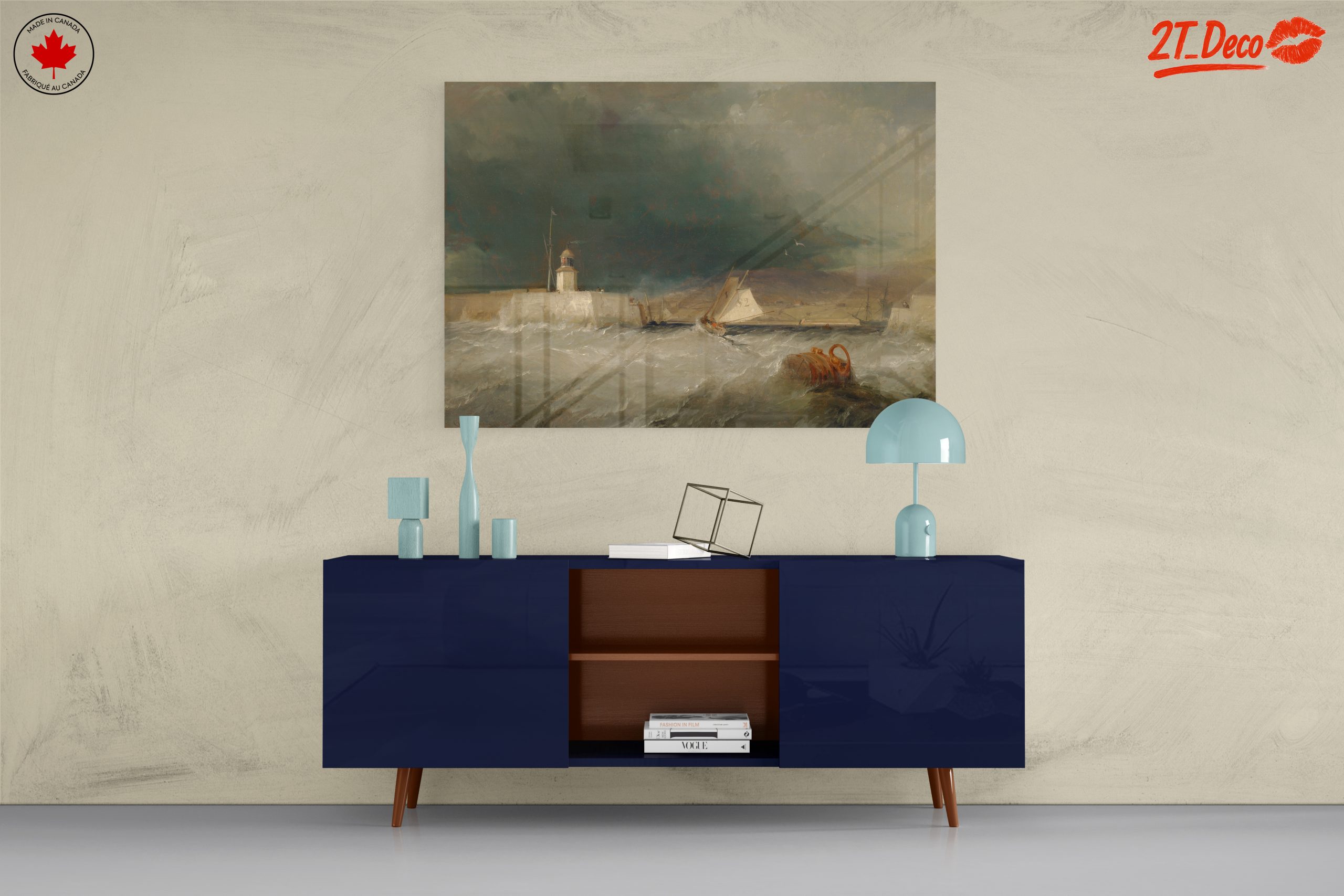 Stormy Marine Scene with Lighthouse and Sailboats - Image 8