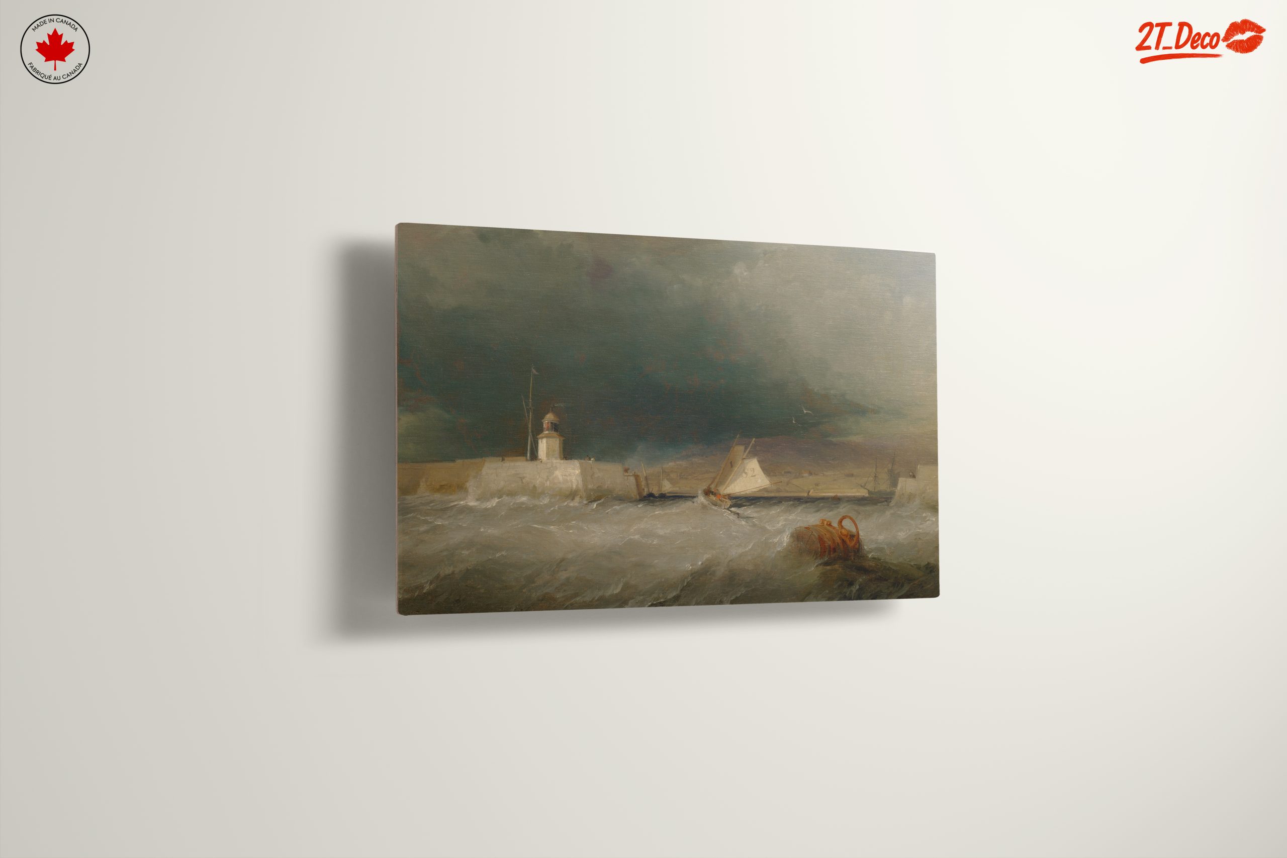 Stormy Marine Scene with Lighthouse and Sailboats - Image 13